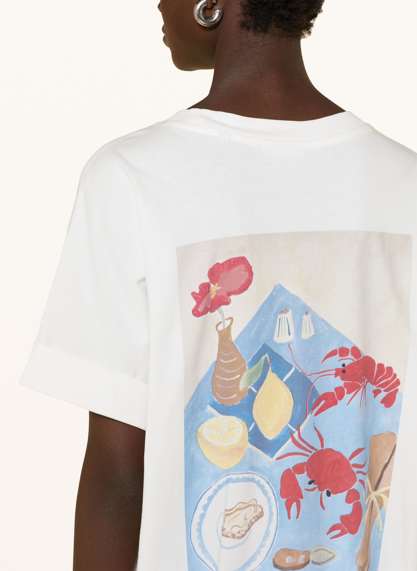 Marc O'Polo DENIM Jerseyjurk: WIT / LICHTBLAUW