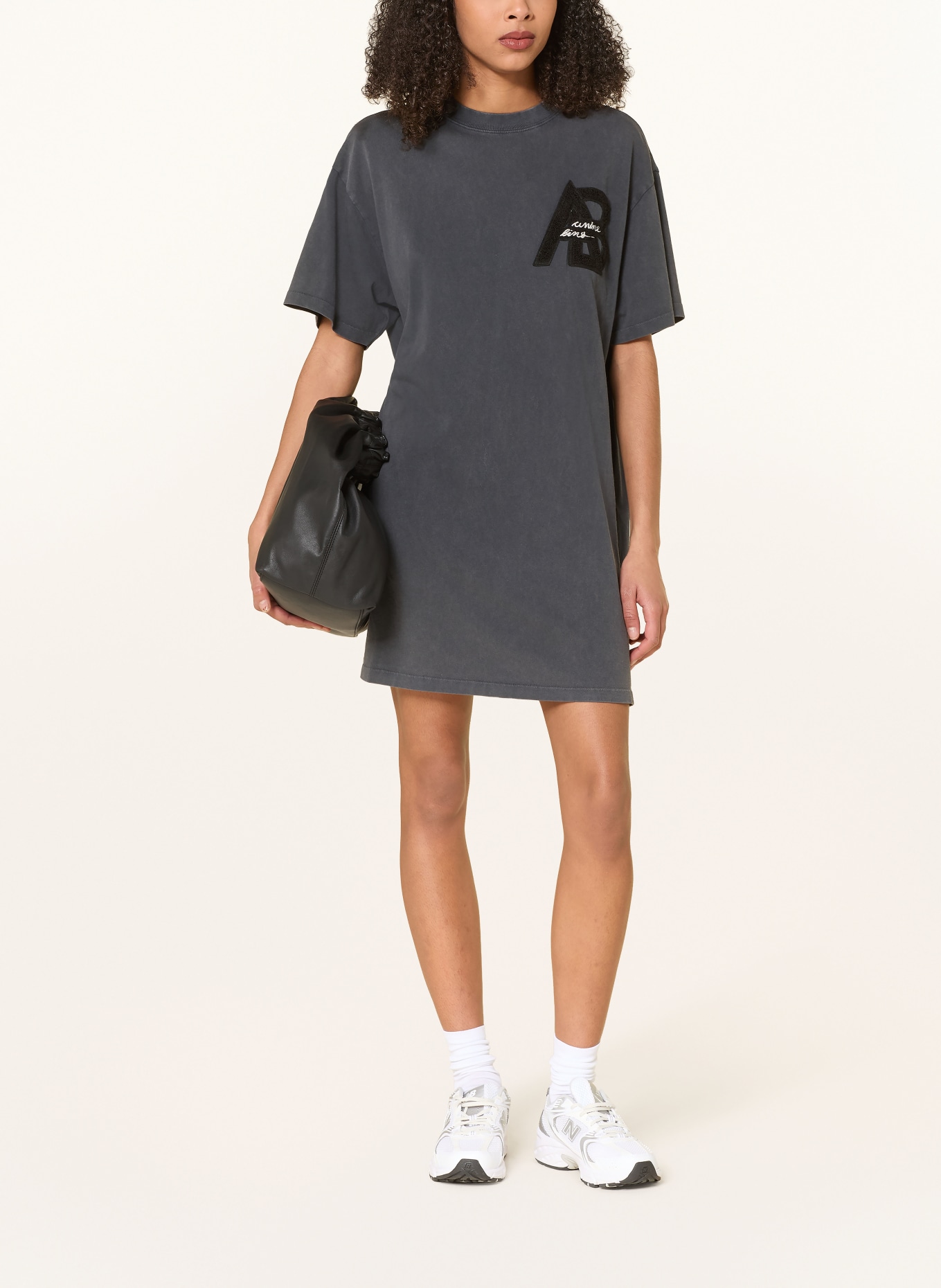 ANINE BING Jerseykleid BETH: SCHWARZ