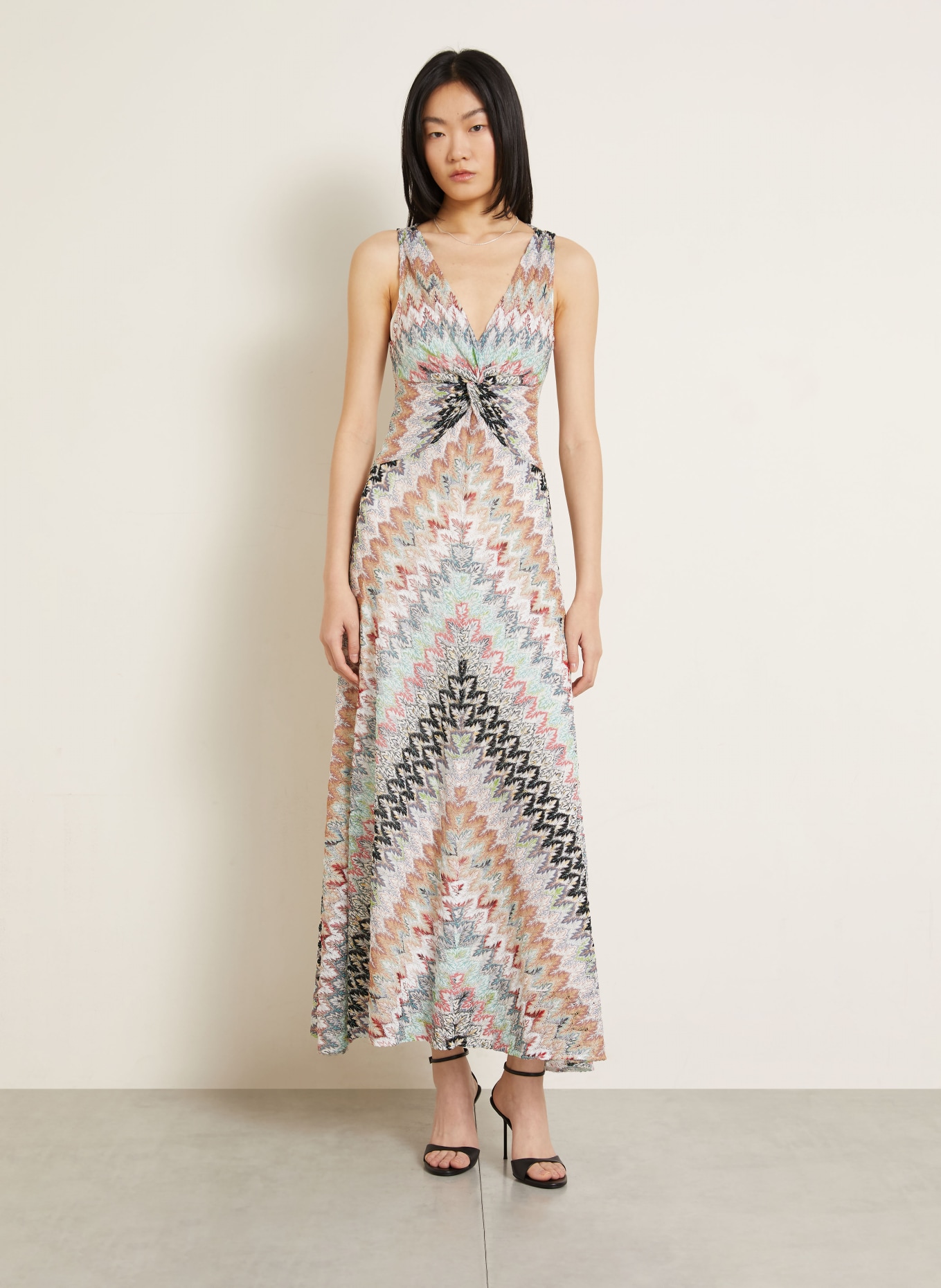 MISSONI Strandkleid mit Glitzergarn: WEISS / HELLROT / HELLBLAU