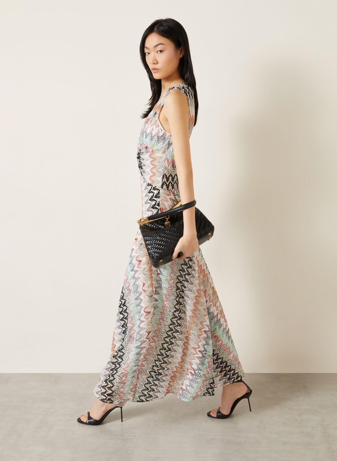 MISSONI Strandkleid mit Glitzergarn: WEISS / HELLROT / HELLBLAU