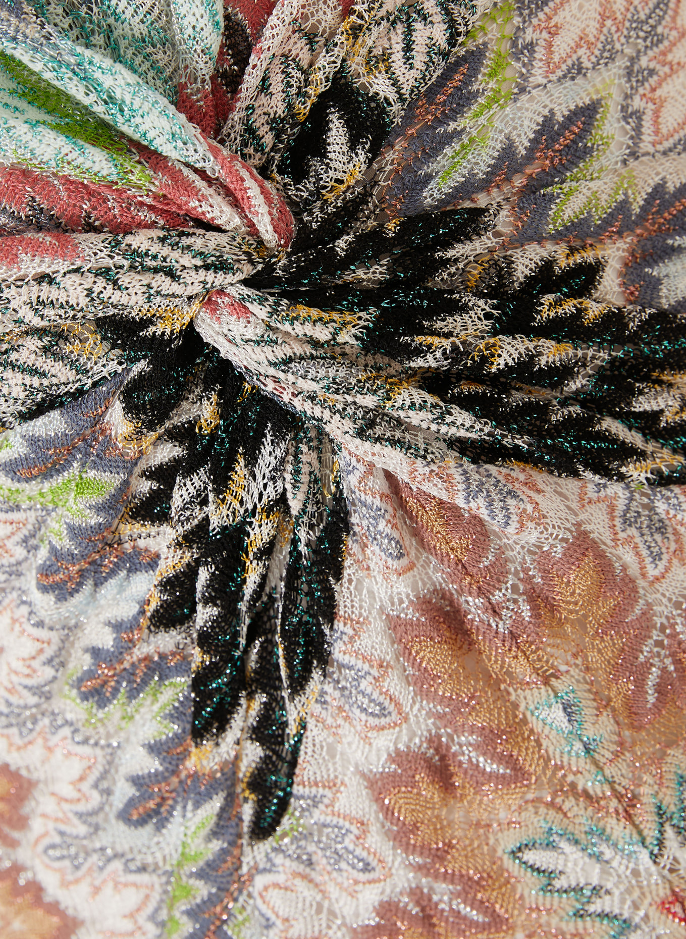 MISSONI Strandkleid mit Glitzergarn: WEISS / HELLROT / HELLBLAU