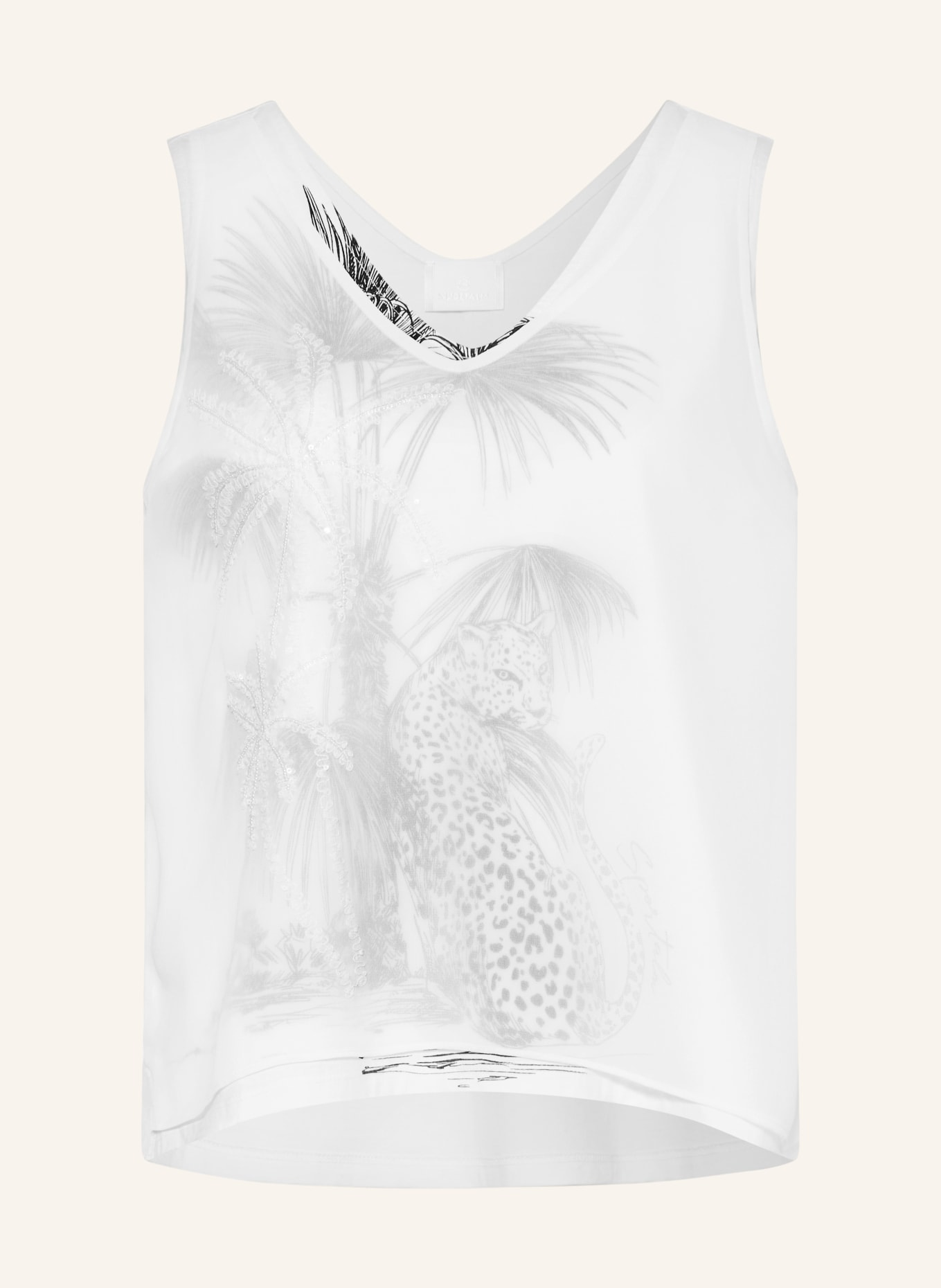 SPORTALM Top met pailletten: WIT / ZWART