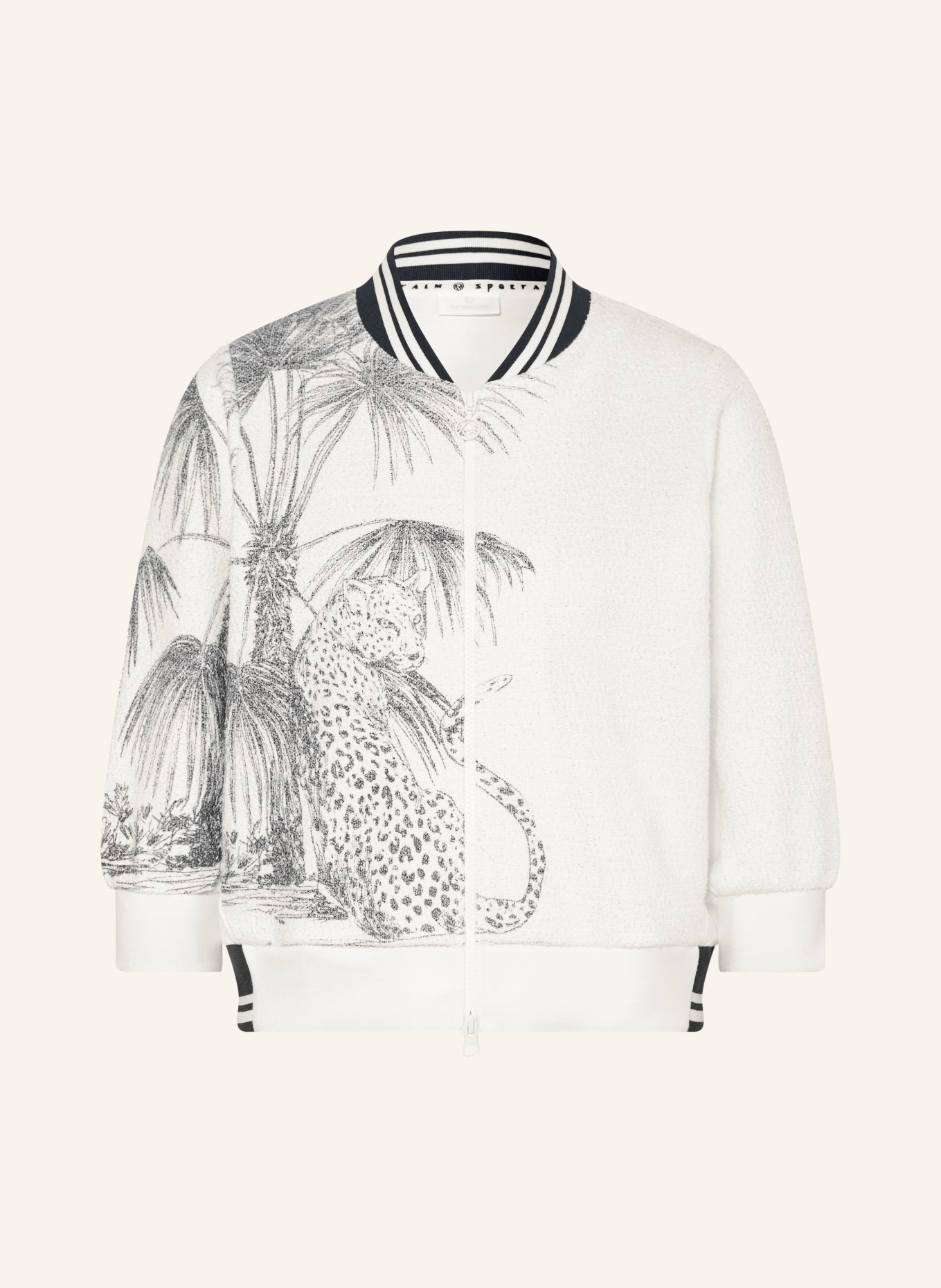 SPORTALM Blouson im Materialmix mit 3/4-Arm: CREME / DUNKELBLAU