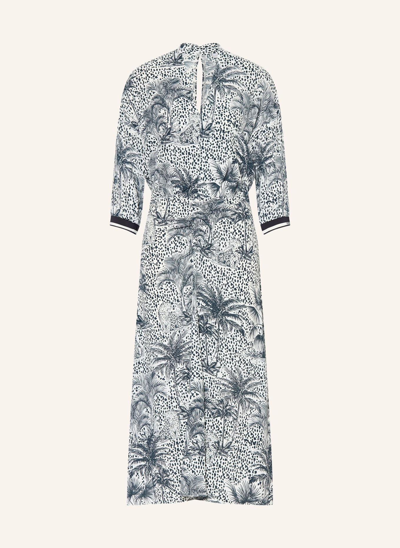 SPORTALM Kleid mit 3/4-Arm: ECRU / DUNKELBLAU