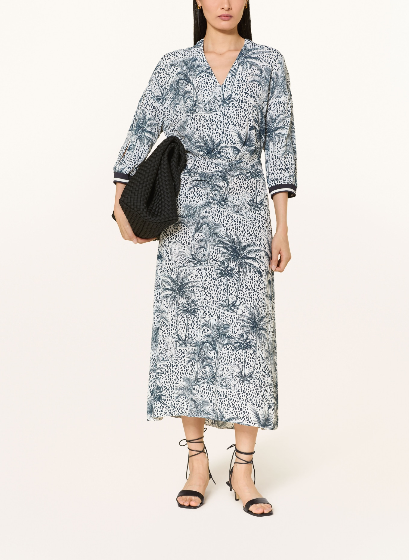 SPORTALM Kleid mit 3/4-Arm: ECRU / DUNKELBLAU