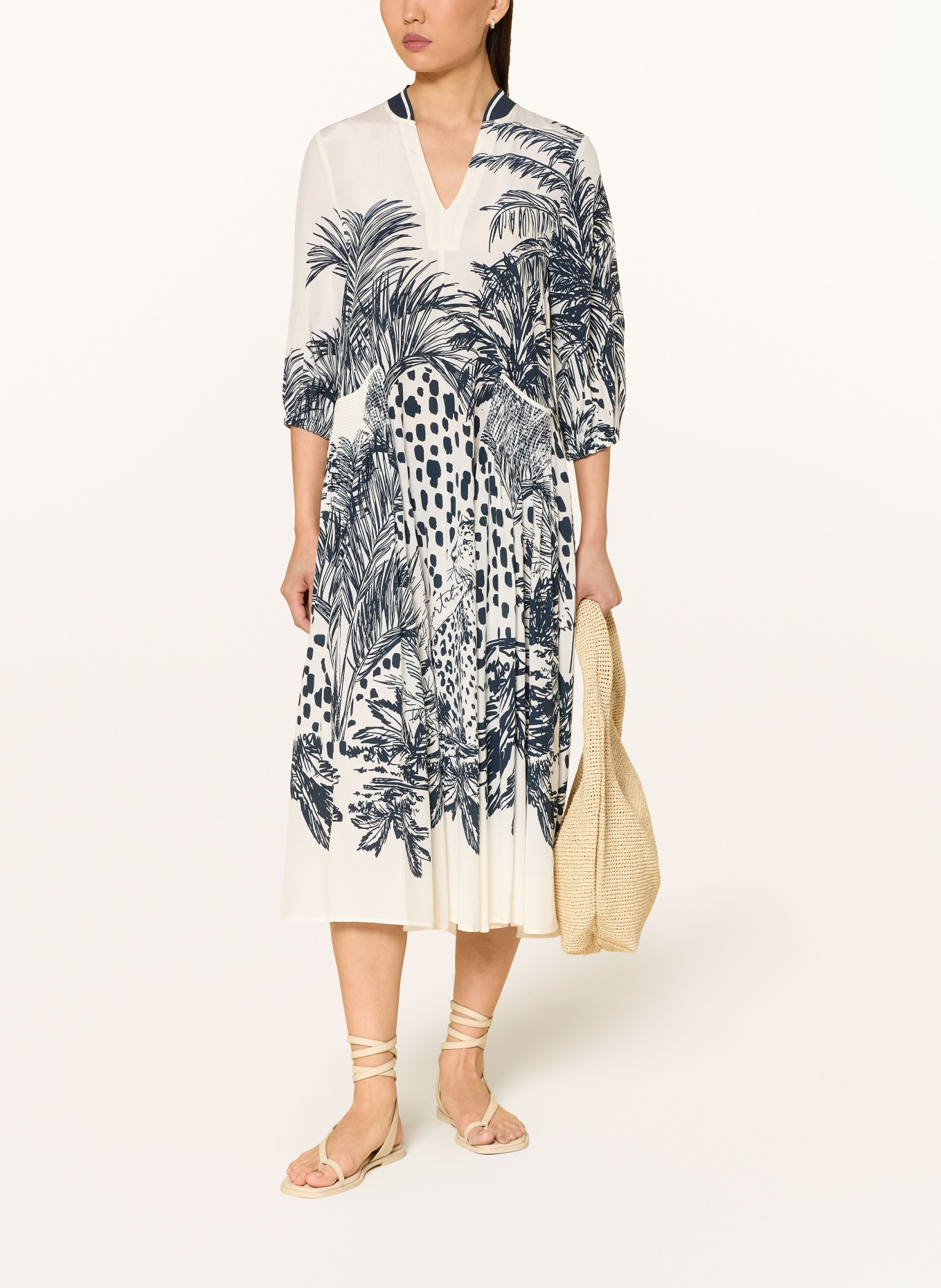 SPORTALM Kleid EMOTION: WEISS / DUNKELBLAU