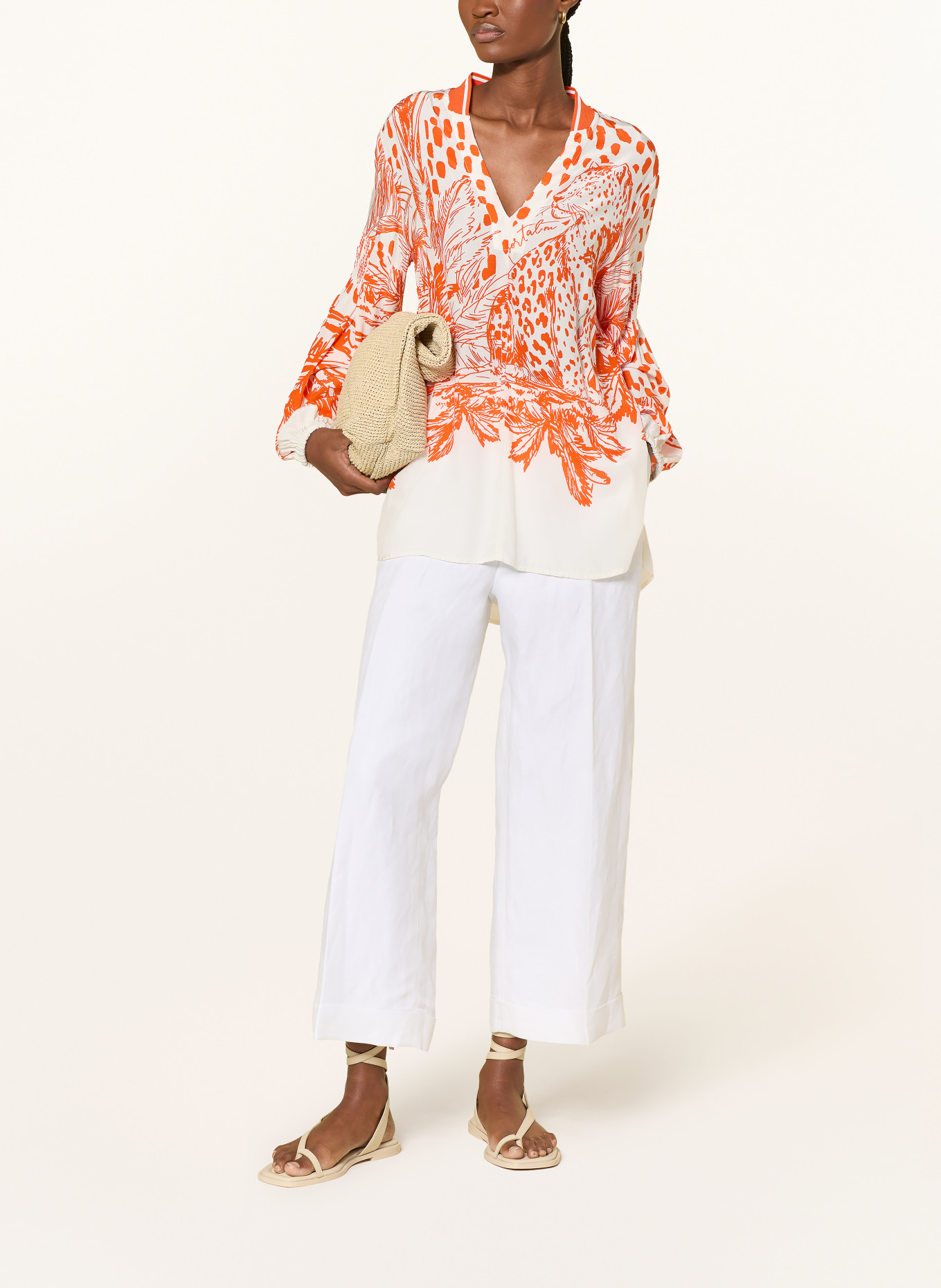 SPORTALM tričko s límečkem: NEONOVĚ ORANŽOVÁ / BÍLÁ