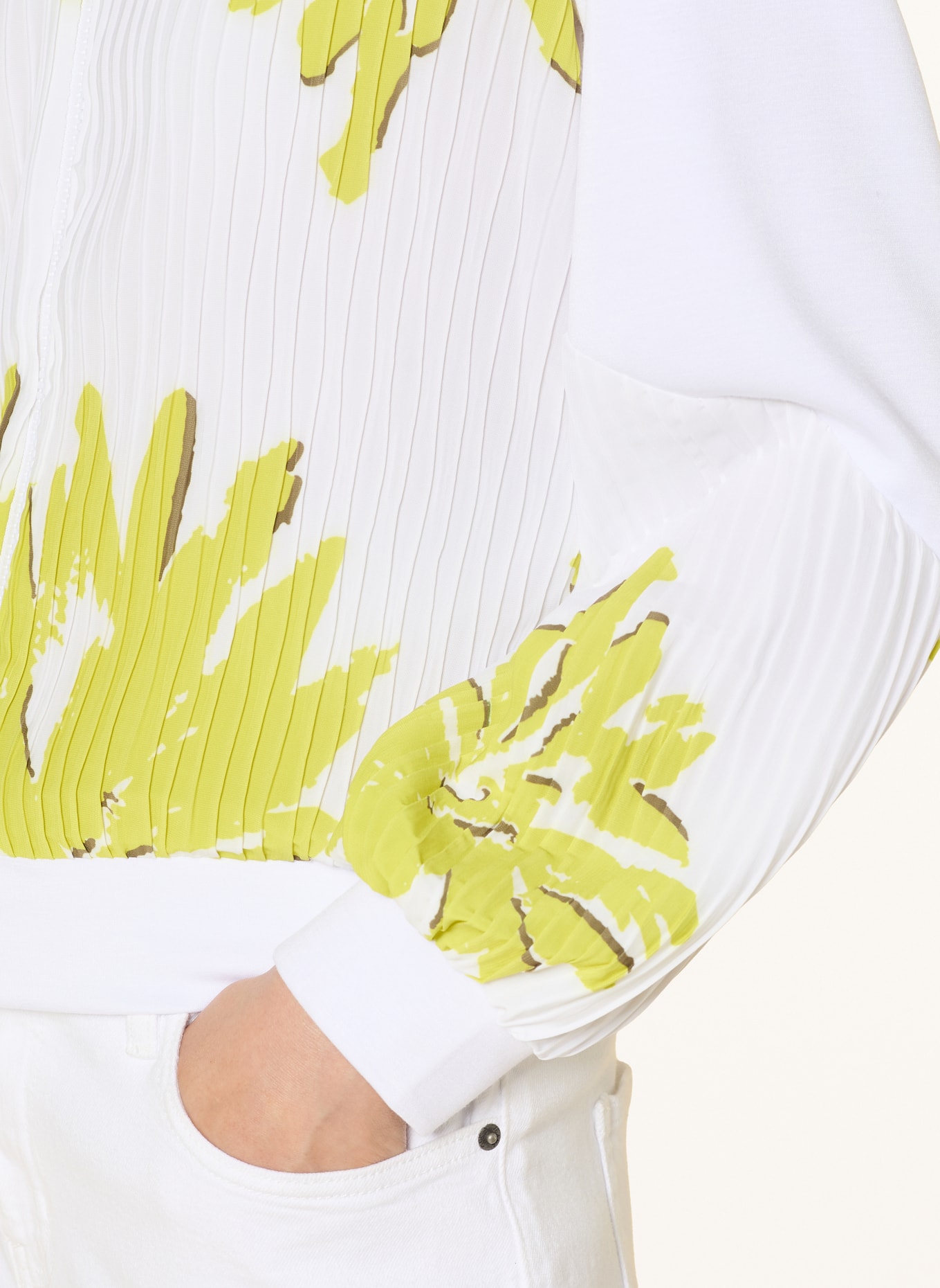 SPORTALM Blouson van verschillende materialen: WIT / KAKI / LICHTGROEN