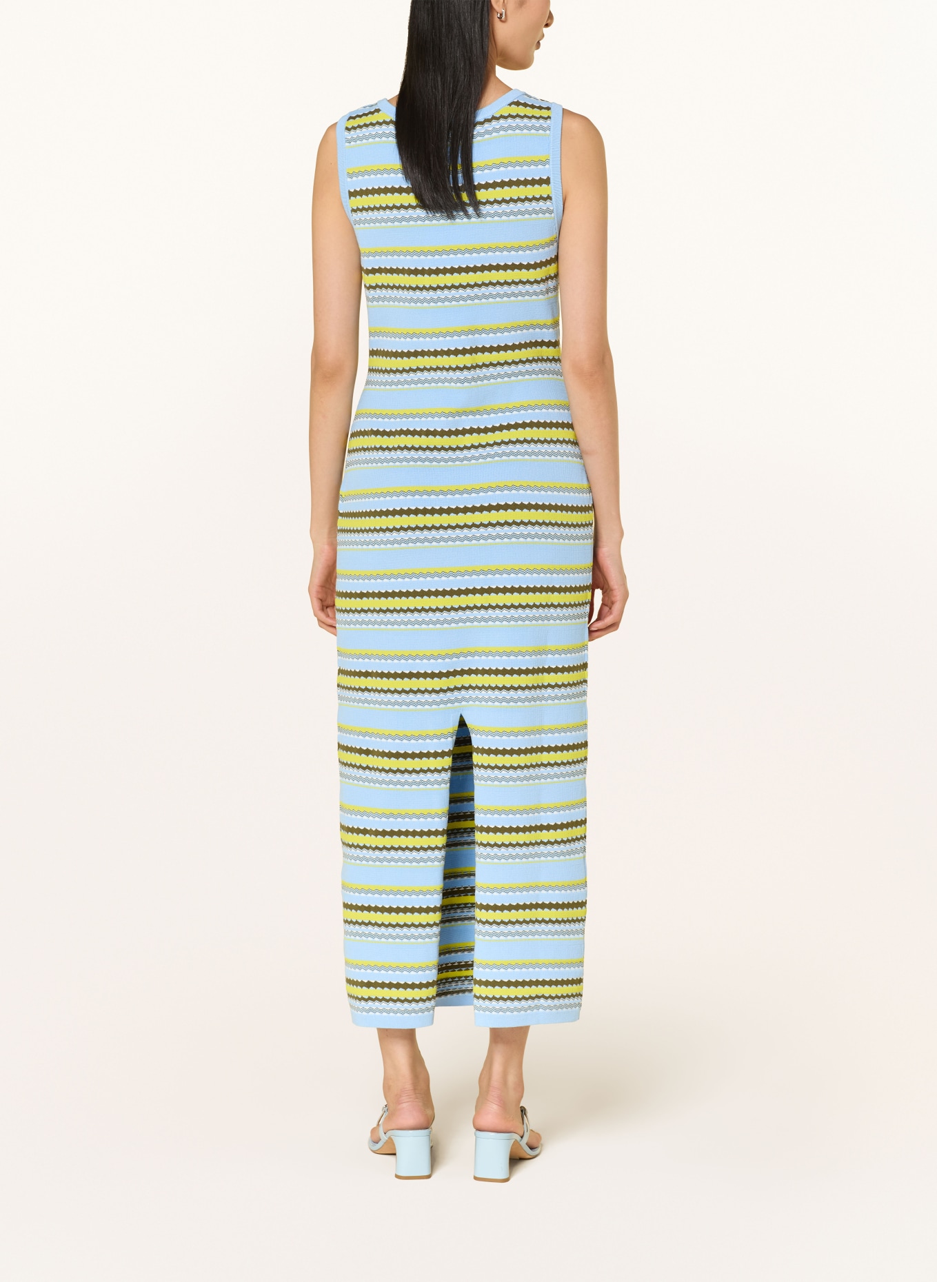 SPORTALM Gebreide jurk: LICHTBLAUW / OLIJF / WIT