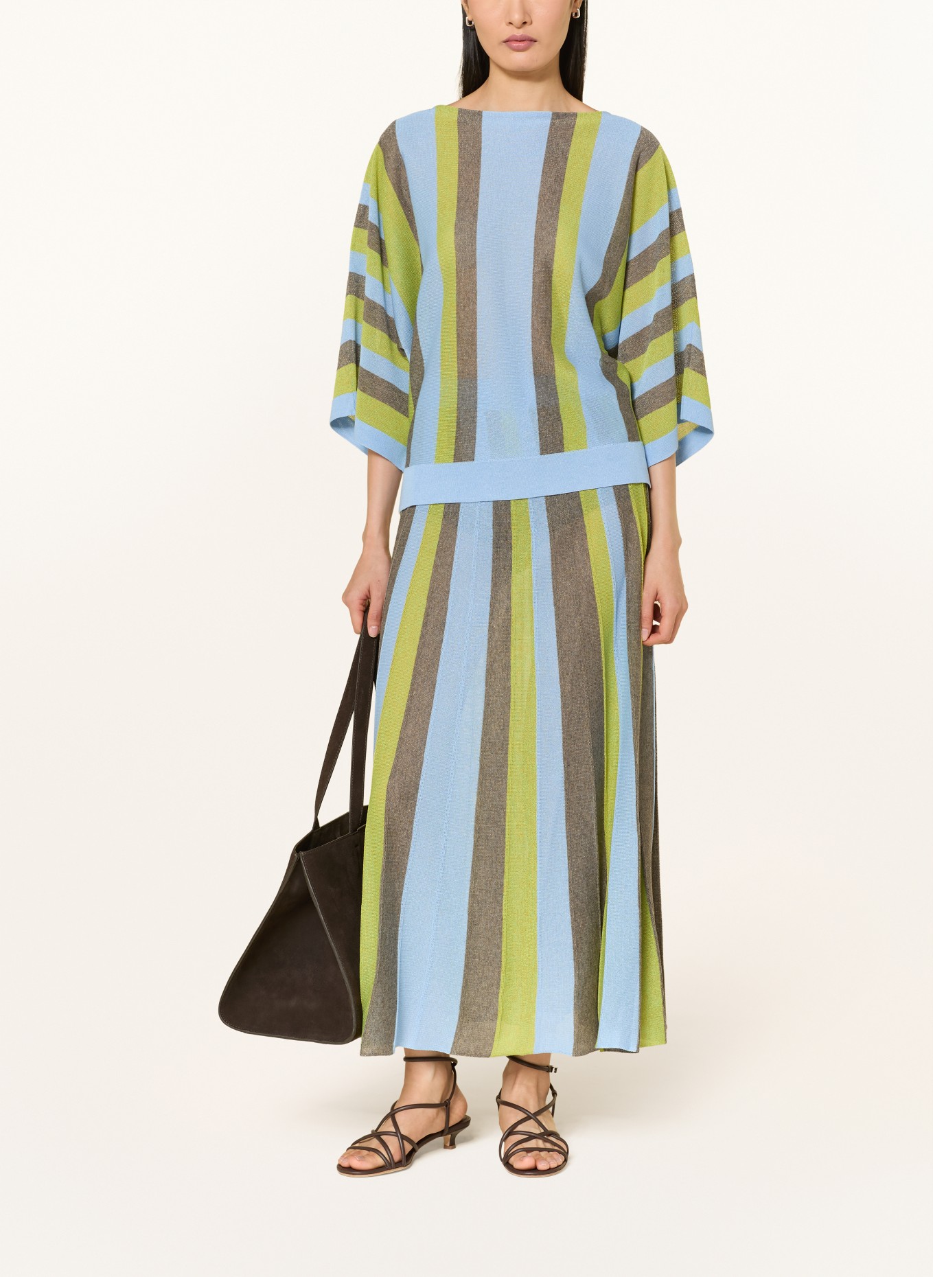 SPORTALM Trui met 3/4-mouwen: LICHTBLAUW / TAUPE / LICHTGROEN