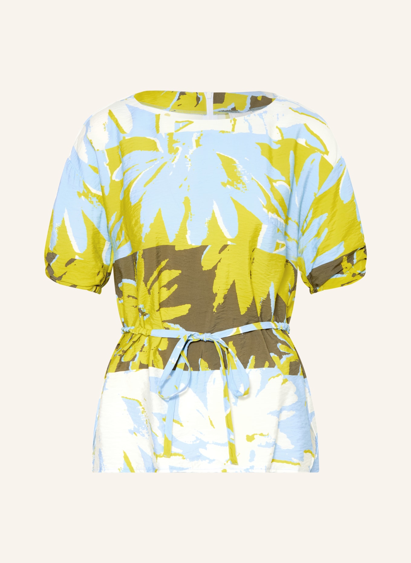 SPORTALM blouse: WIT / NEONGROEN / LICHTBLAUW