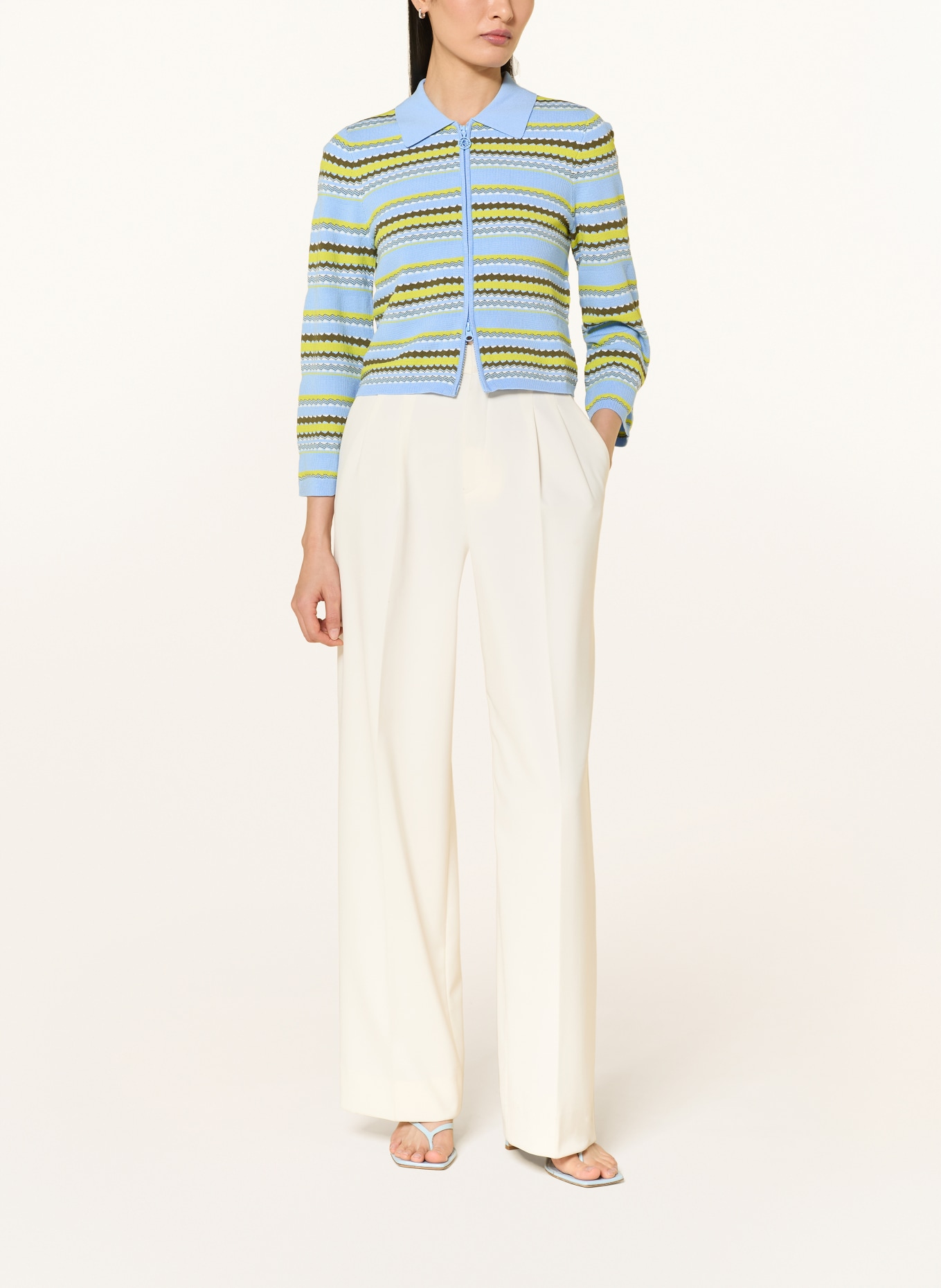 SPORTALM vest: LICHTBLAUW / OLIJF / WIT