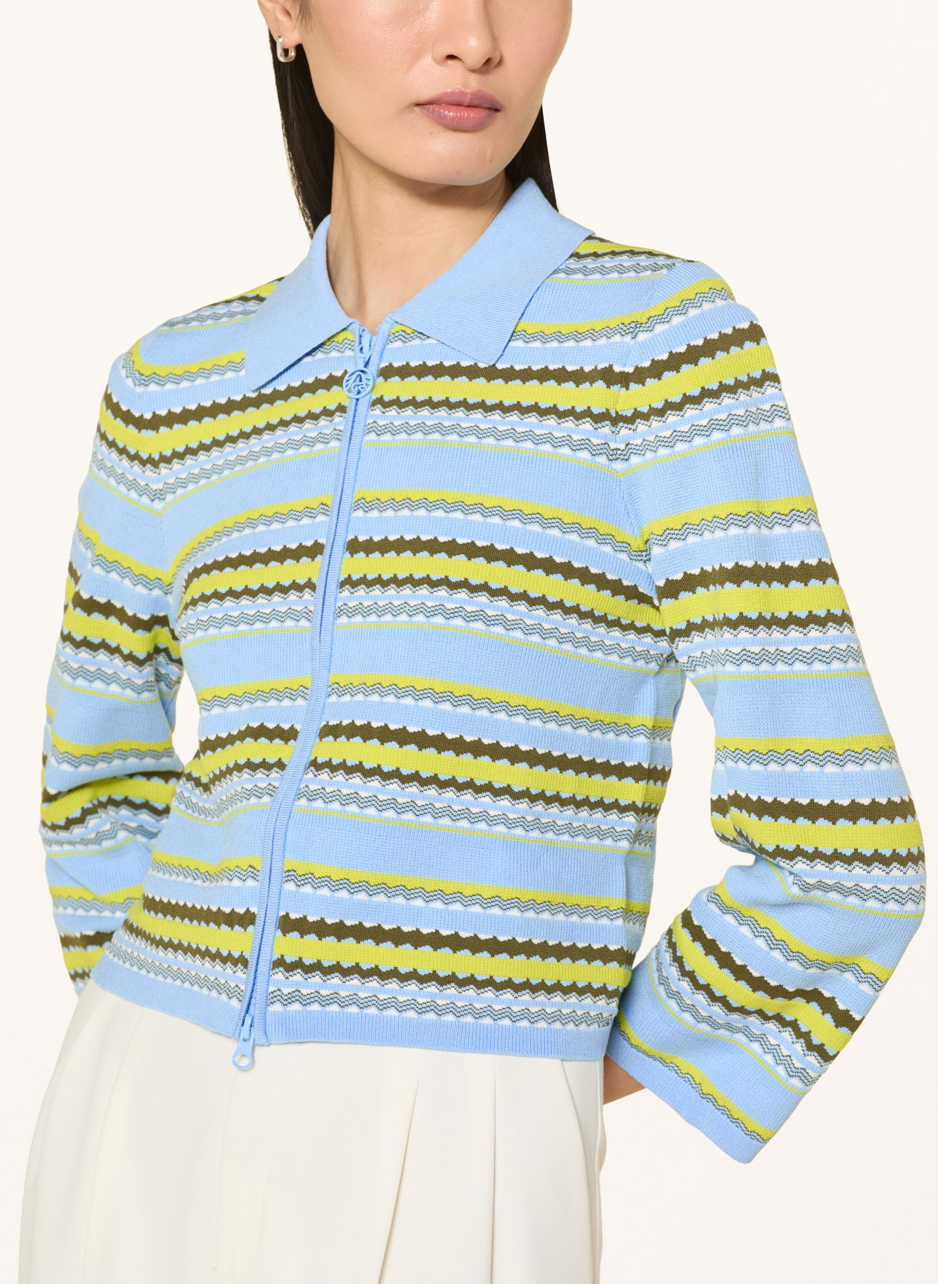 SPORTALM vest: LICHTBLAUW / OLIJF / WIT