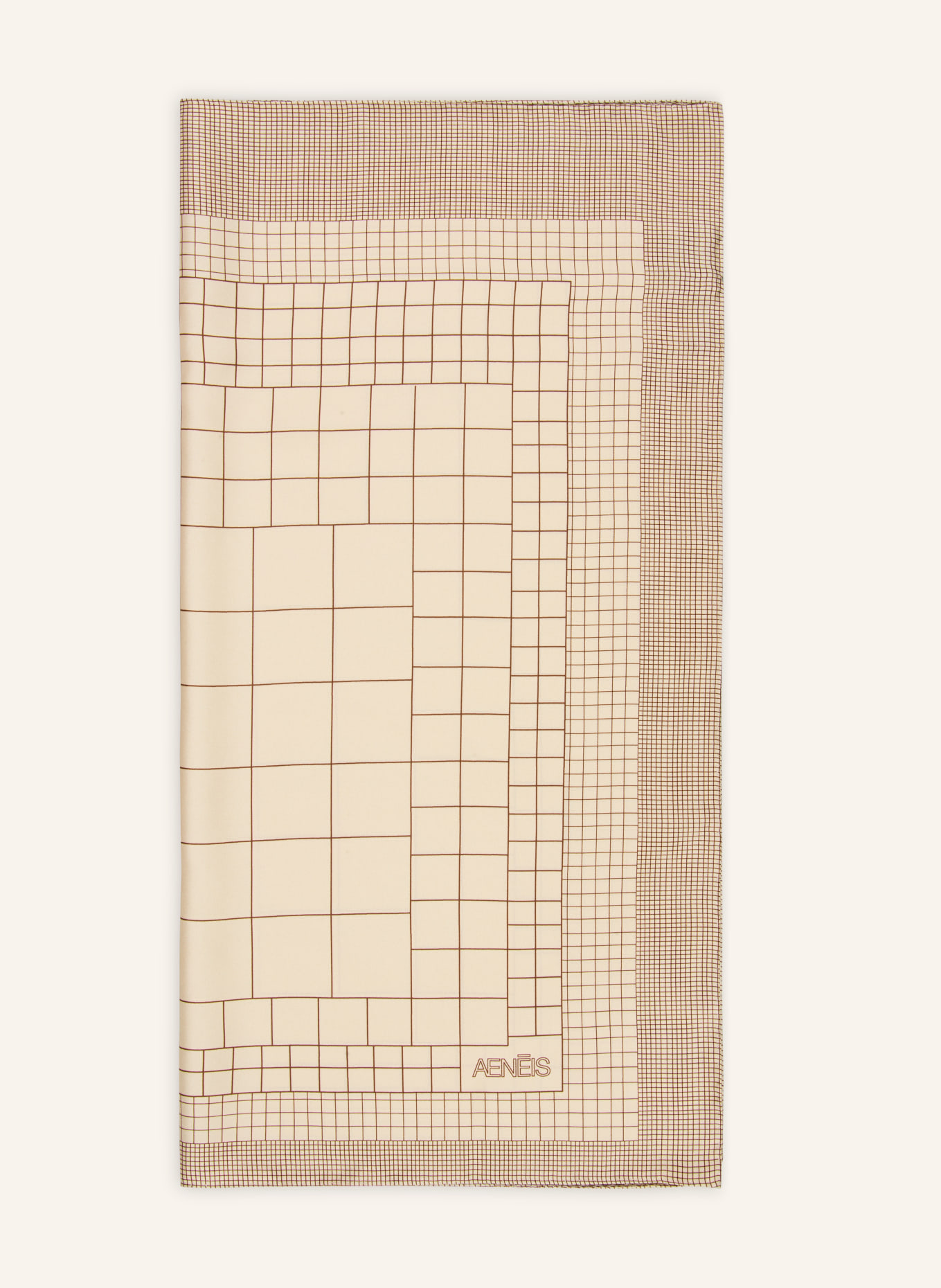 AENEIS jedwabna chustka: BEŻOWY / BRĄZOWY