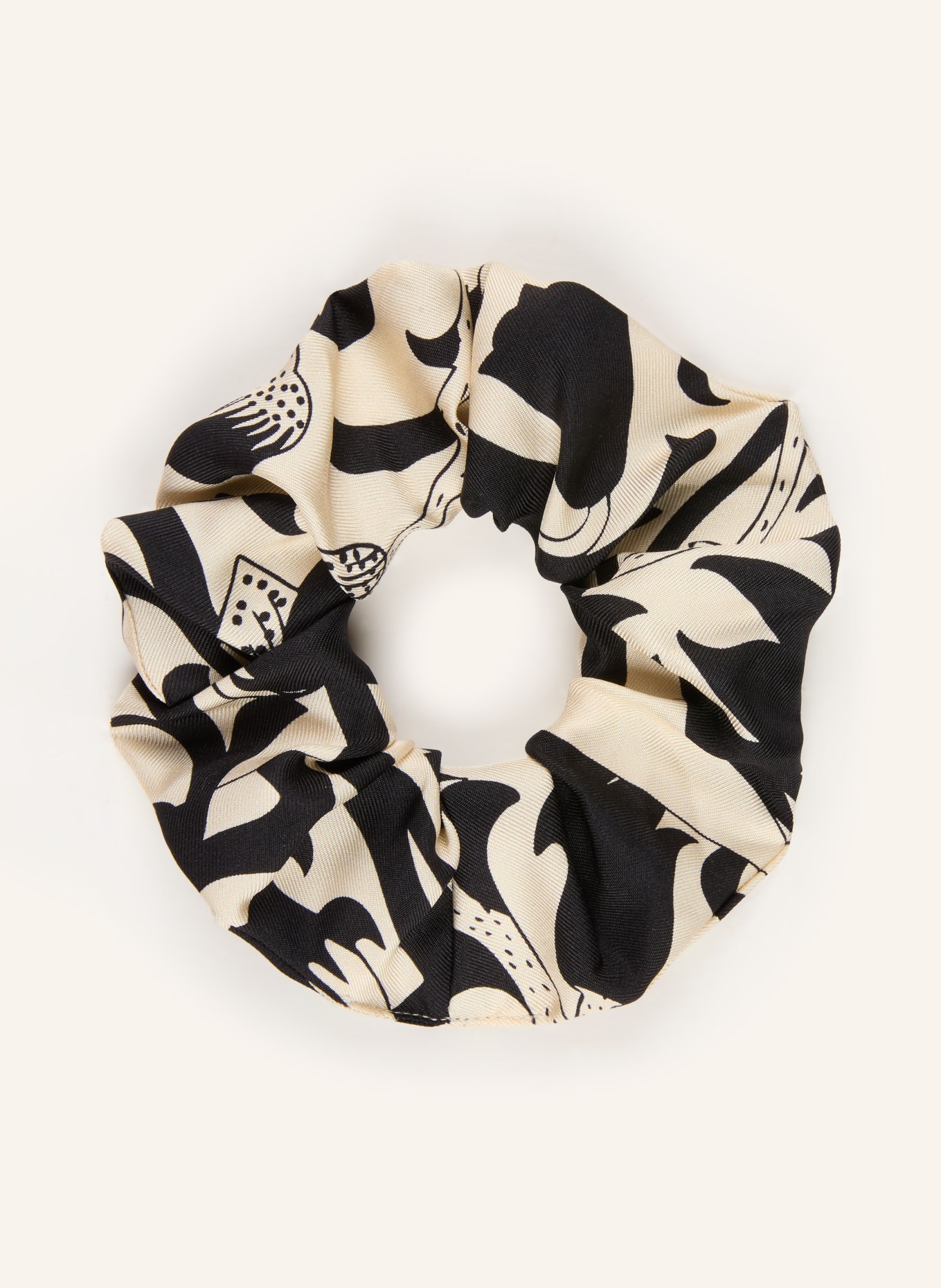 AENEIS Gumka do włosów z jedwabiu: CZARNY / KREMOWY