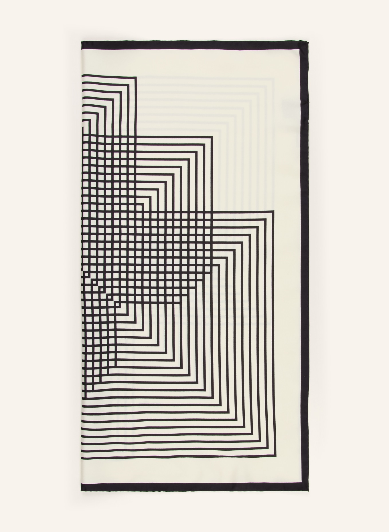 AENEIS jedwabna chustka: KREMOWY / CZARNY