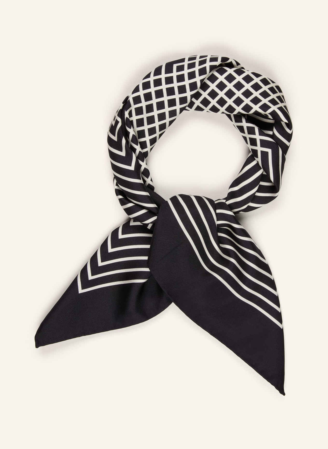 AENEIS jedwabna chustka: CZARNY / BIAŁY