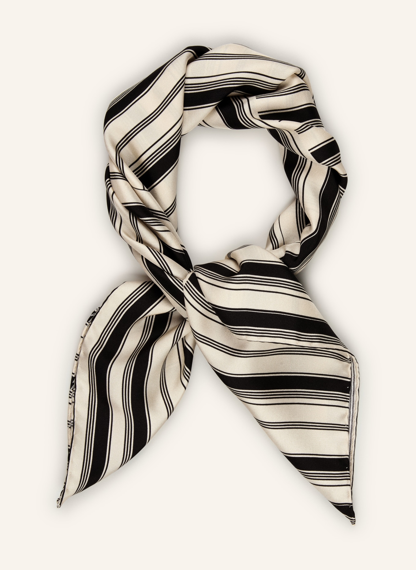 AENEIS jedwabna chustka: CZARNY / BEŻOWY