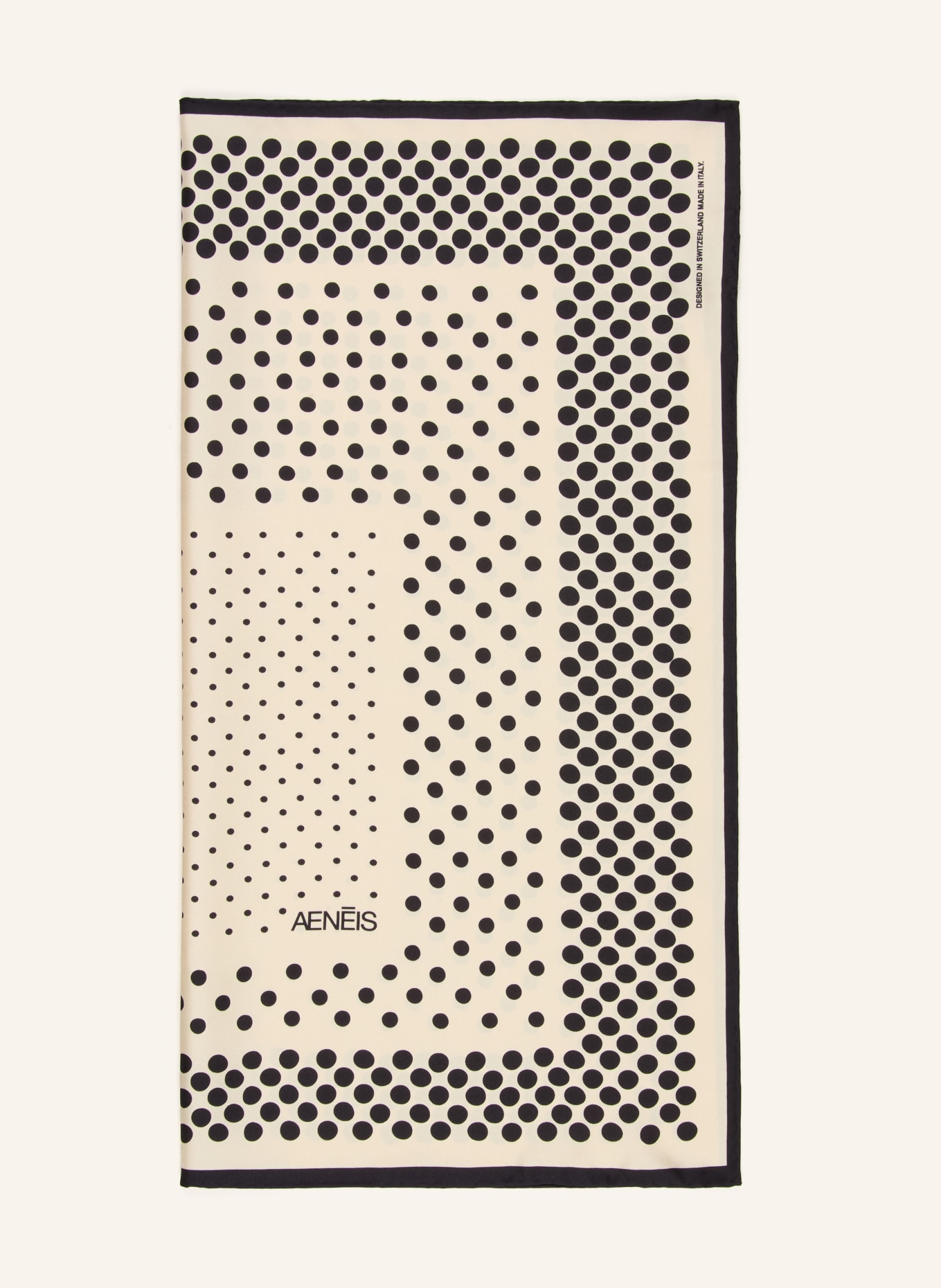 AENEIS jedwabna chustka: KREMOWY / CZARNY