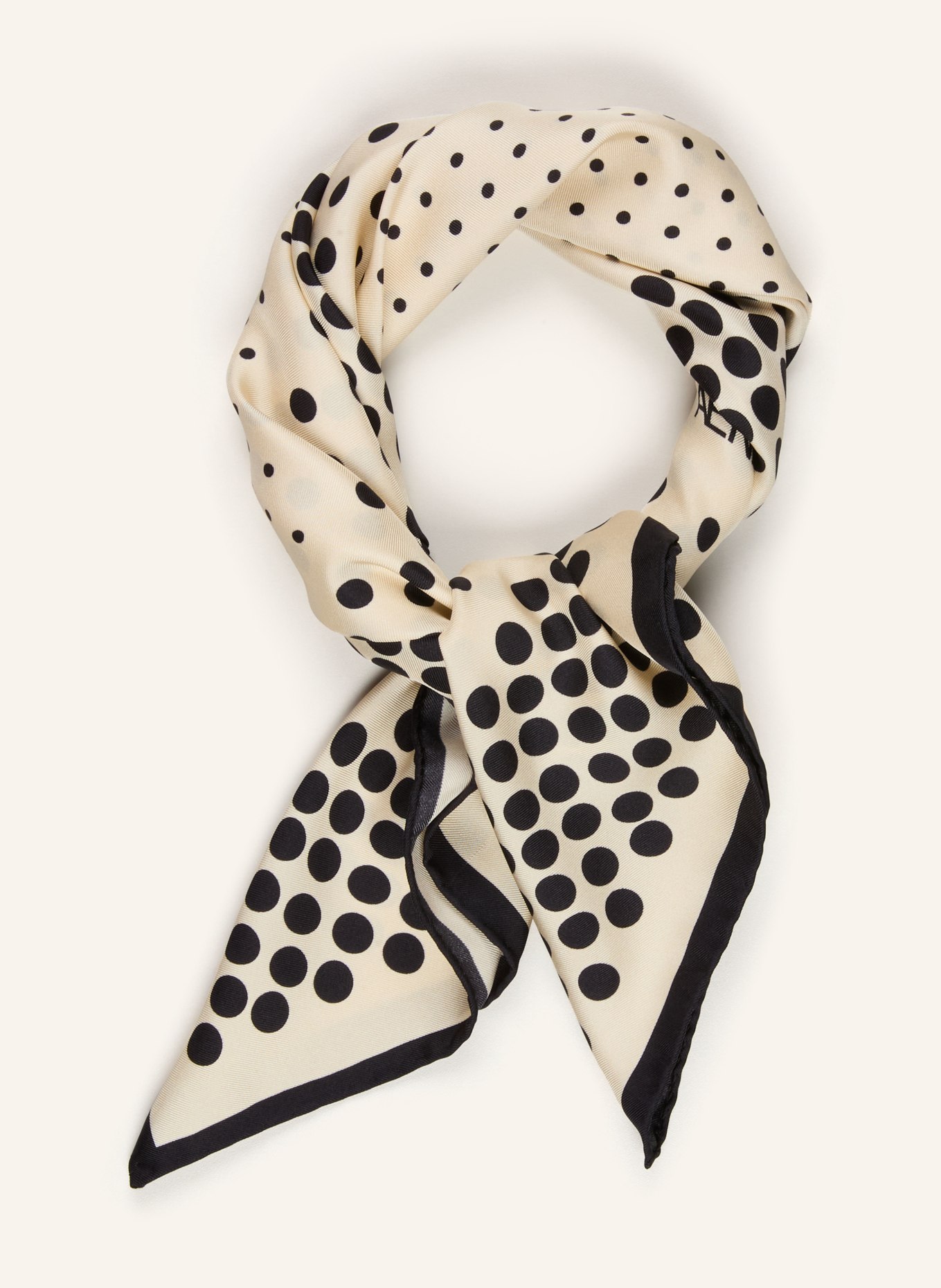 AENEIS jedwabna chustka: KREMOWY / CZARNY