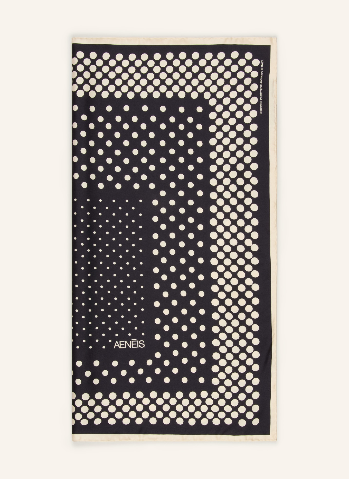 AENEIS jedwabna chustka: CZARNY / BEŻOWY