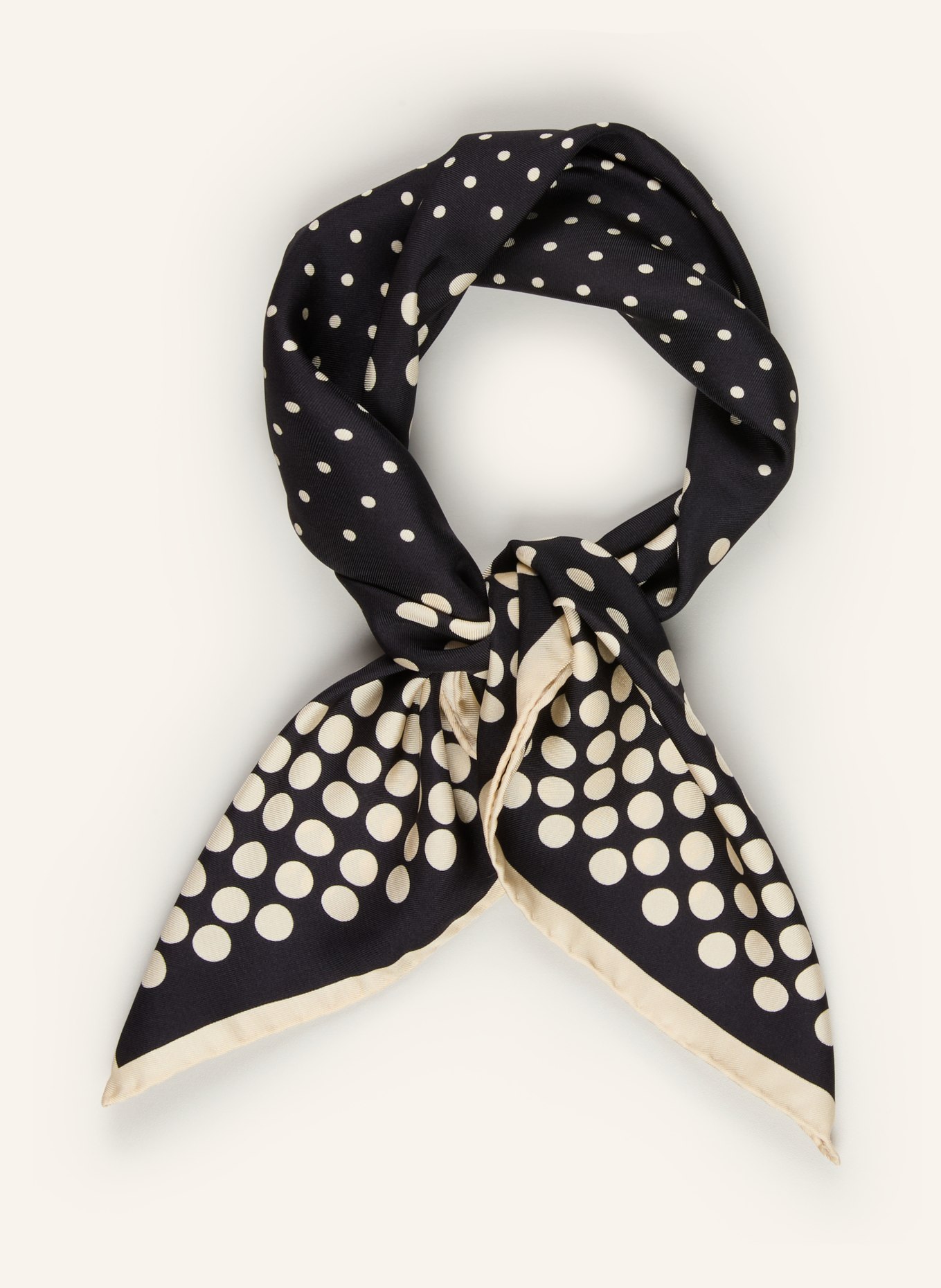 AENEIS jedwabna chustka: CZARNY / BEŻOWY