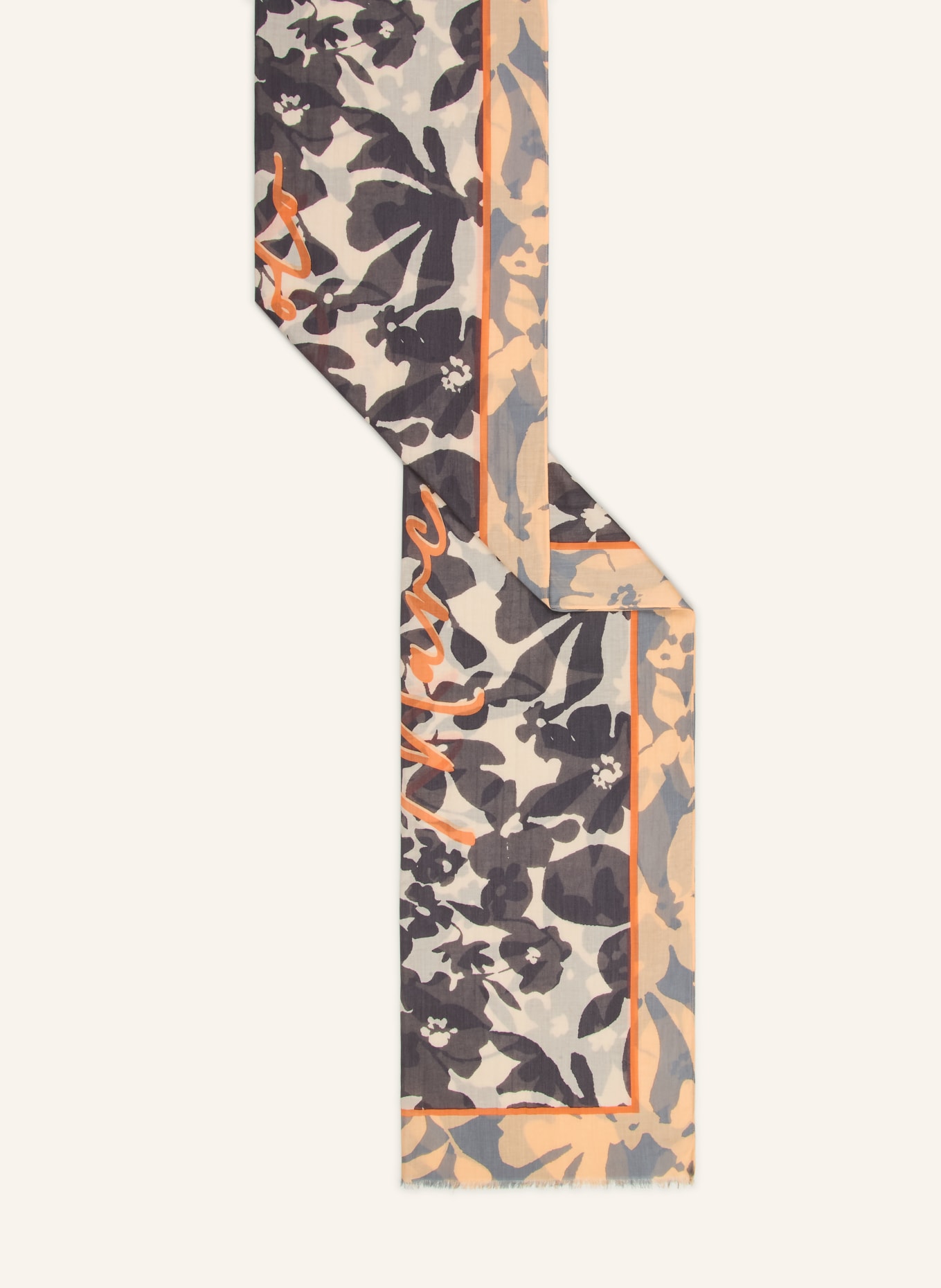 Marc O'Polo Schal: BEIGE / DUNKELGRAU / ORANGE