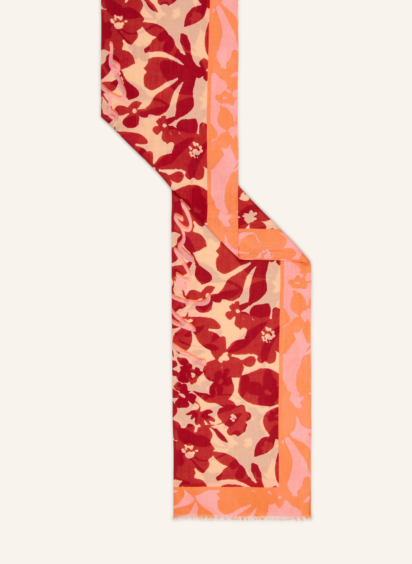 Marc O'Polo scarf: DARK RED / SALMON / ORANGE