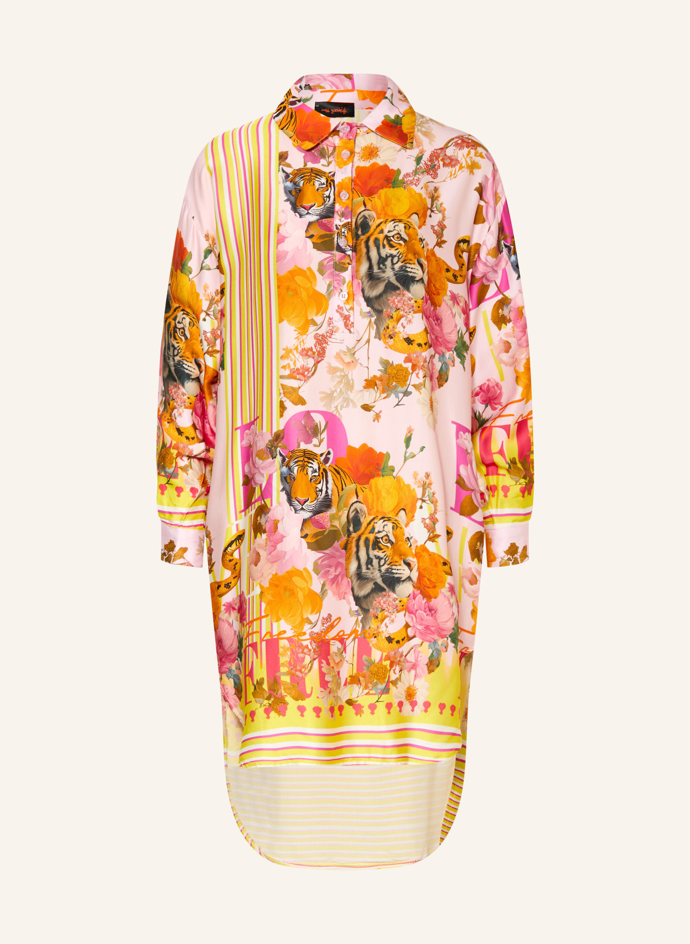 miss goodlife Overhemdjurk JUNGLE FASHION: ROSE CLAIR / ROZE / ORANJE