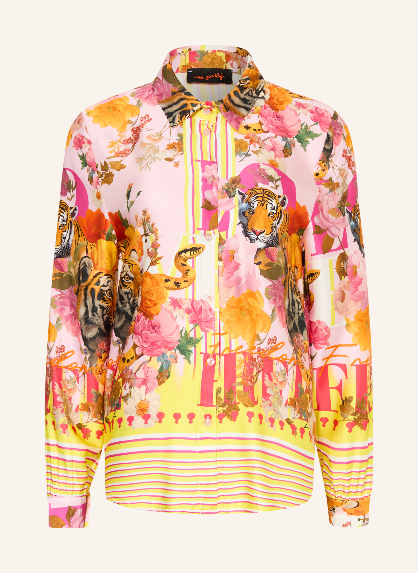 miss goodlife Satinová košile: RŮŽOVÁ / RŮŽOVÁ / ŽLUTÁ