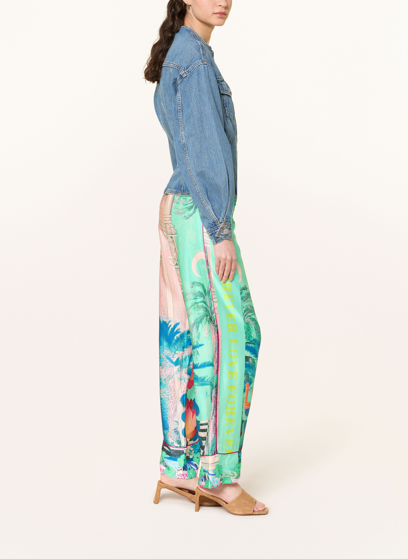 miss goodlife Satin pants LOVE PALACE: LIGHT PINK / NEON YELLOW / MINT
