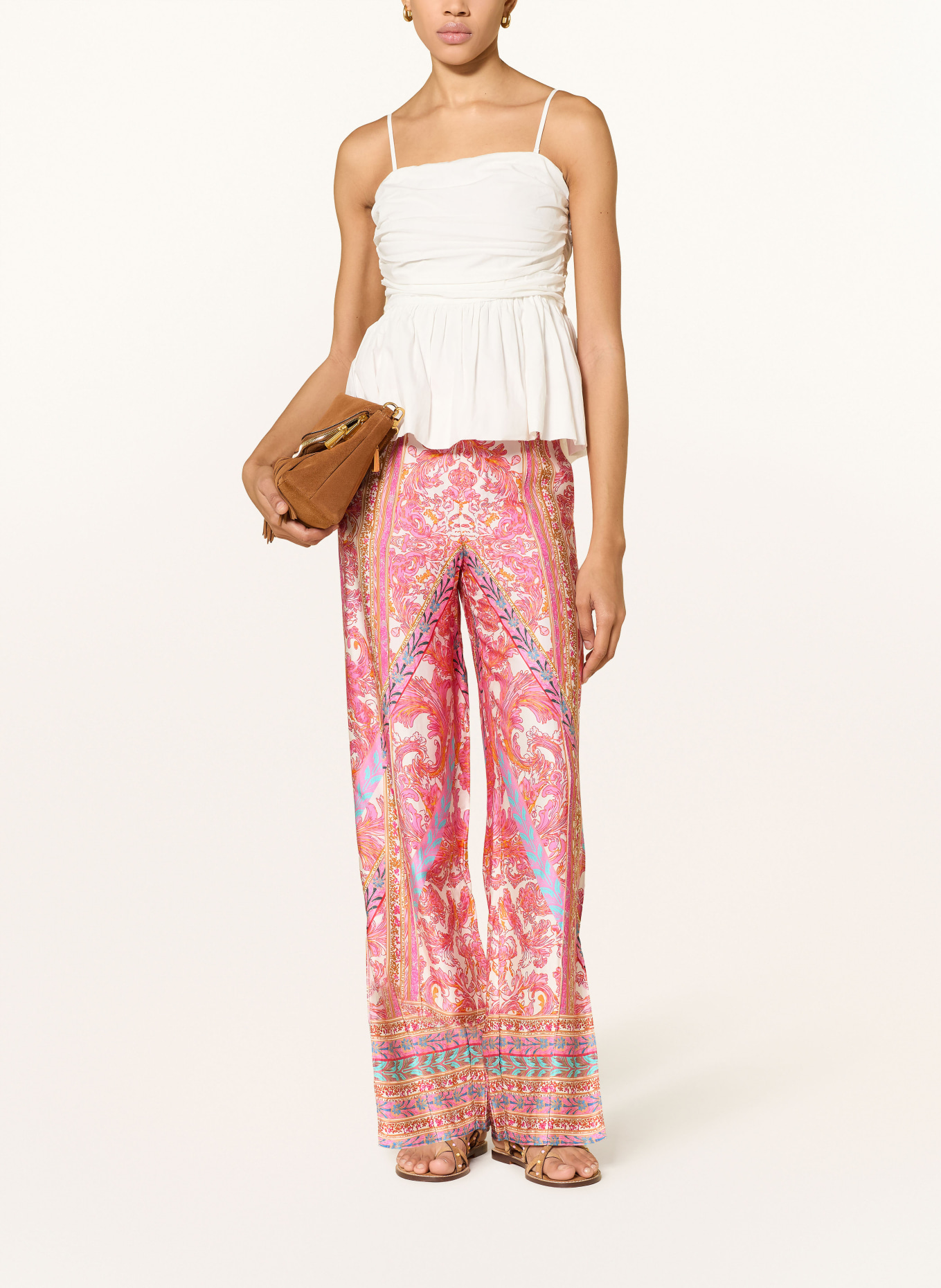 miss goodlife Satijnen broek: ROZE / DONKERORANJE / BLAUW