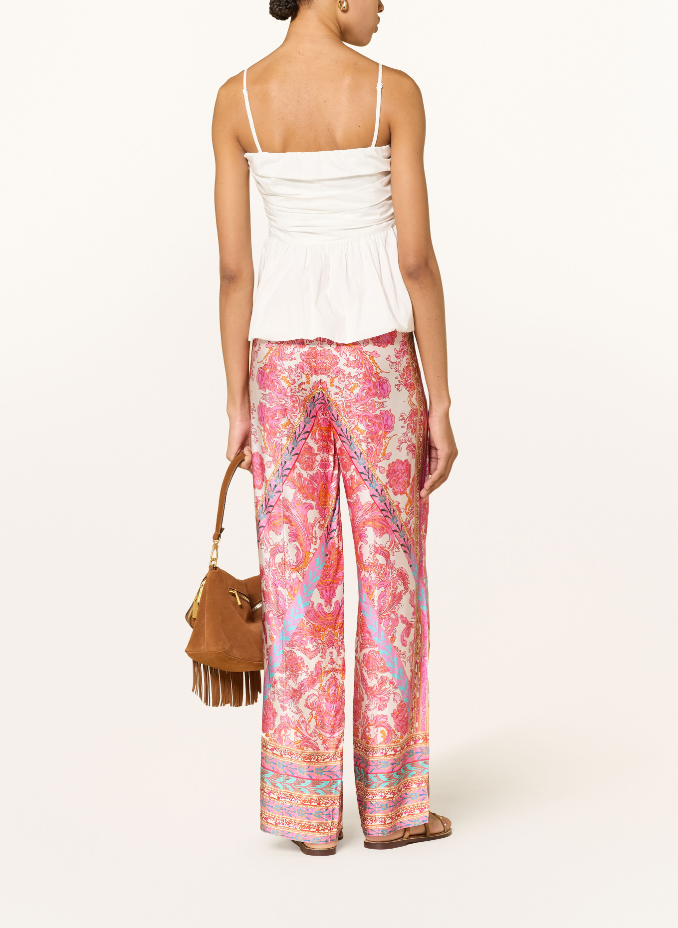 miss goodlife Satijnen broek: ROZE / DONKERORANJE / BLAUW