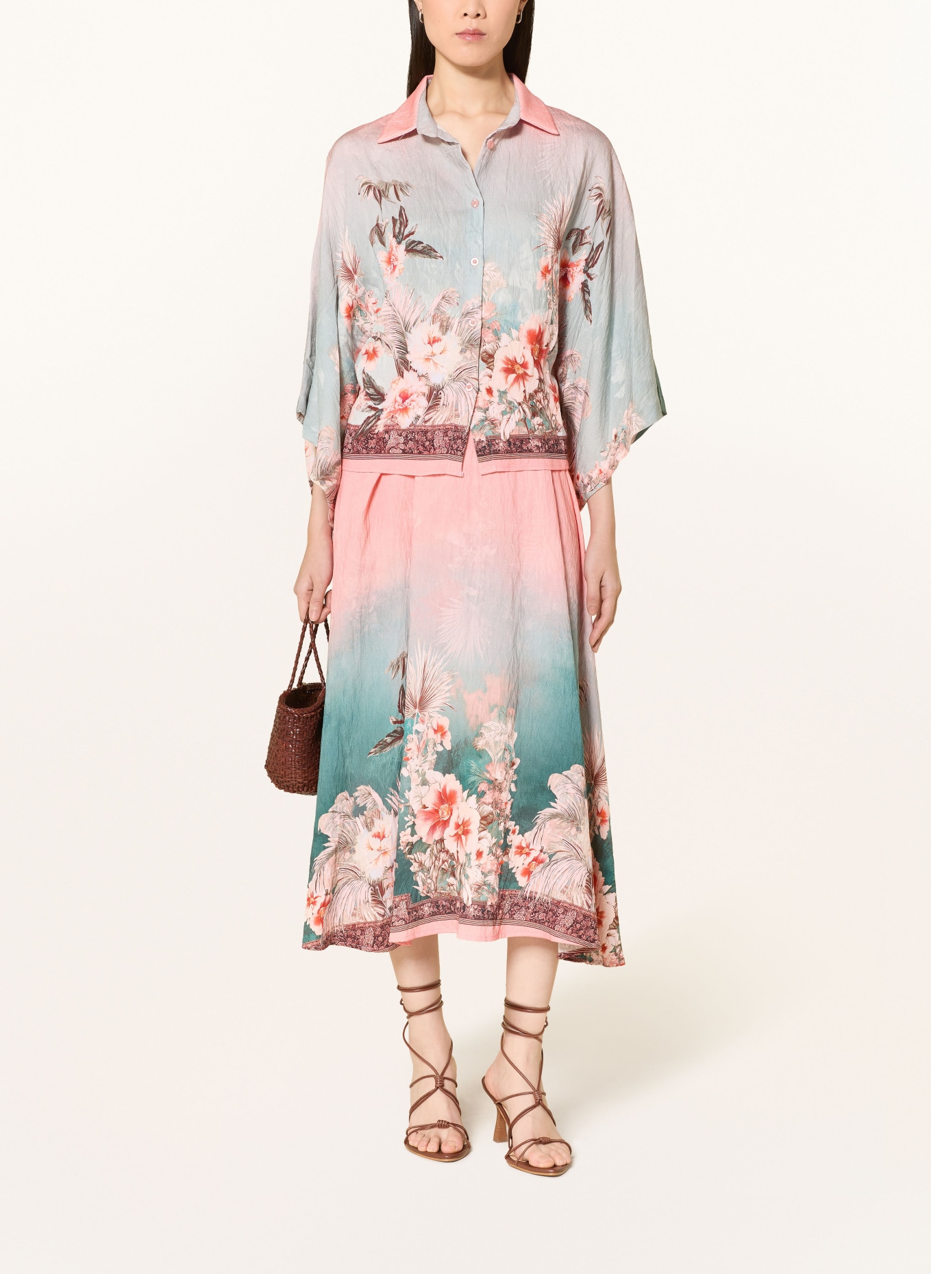 miss goodlife Chemisier à manches 3/4: BLEU CLAIR / ROUGE CLAIR