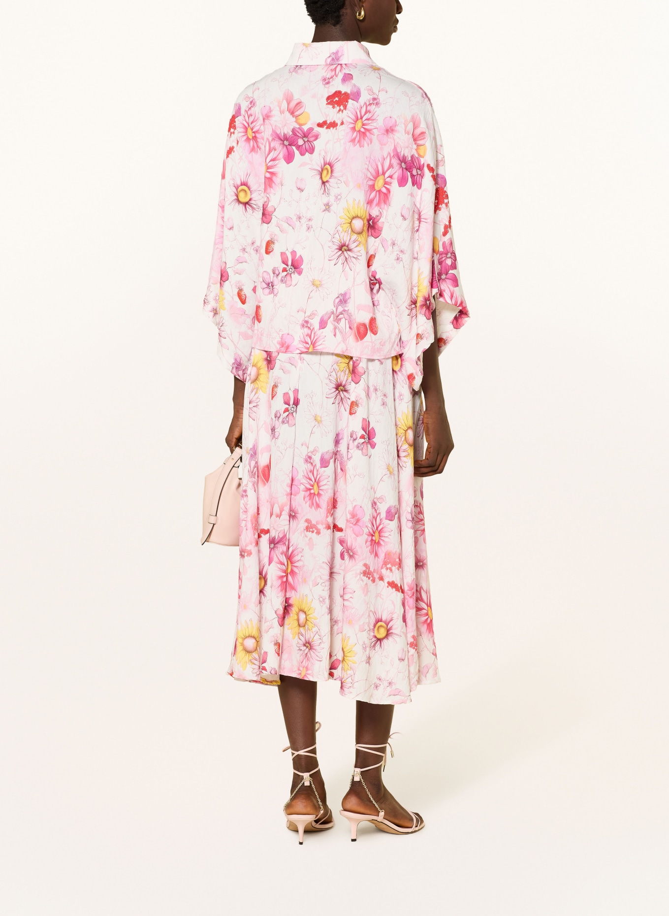 miss goodlife Chemise à manches 3/4: BLANC / ROSE FUCHSIA / JAUNE