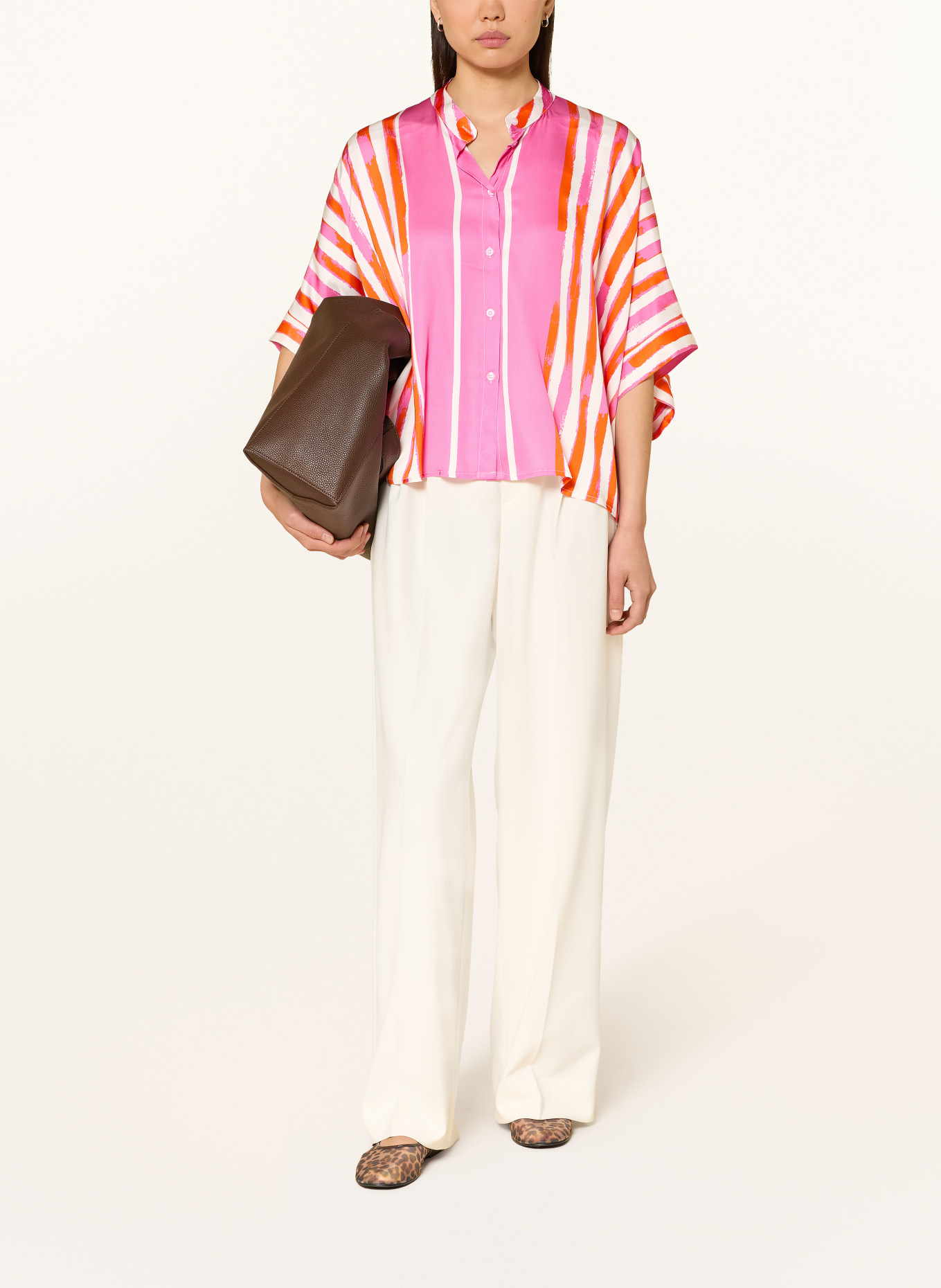 miss goodlife Satinbluse: PINK / ORANGE / WEISS