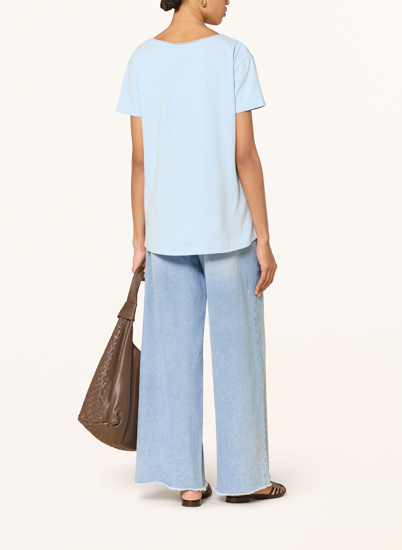 miss goodlife T-shirt met strass-steentjes: LICHTBLAUW / ZILVER