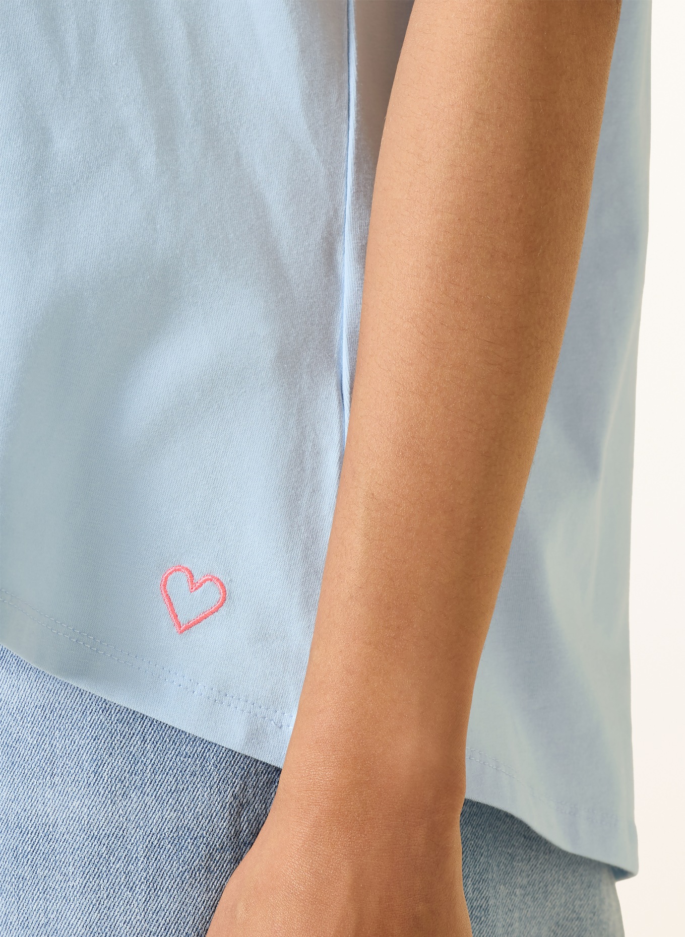 miss goodlife T-shirt met strass-steentjes: LICHTBLAUW / ZILVER