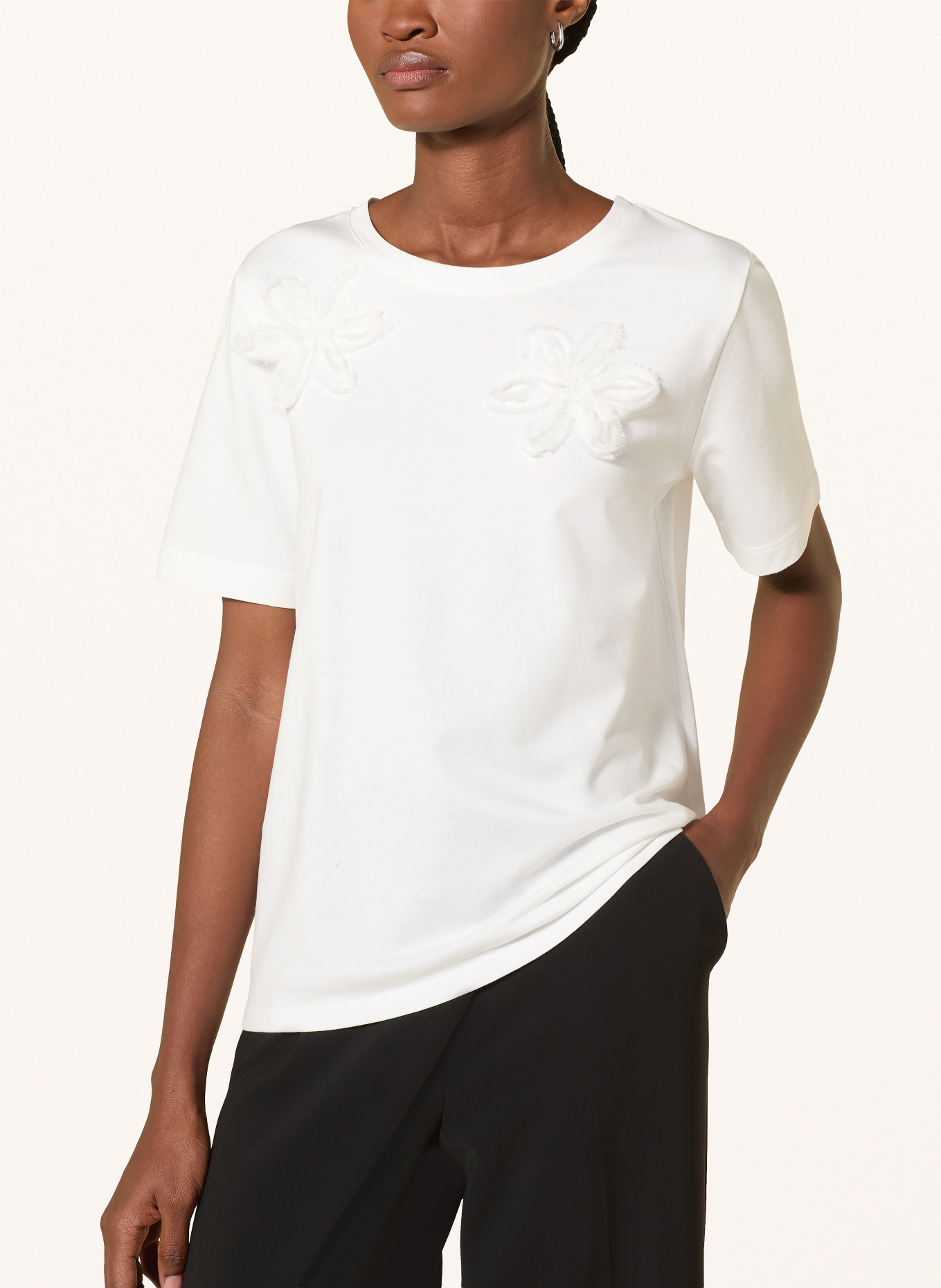 monari T-Shirt mit Pailletten: CREME