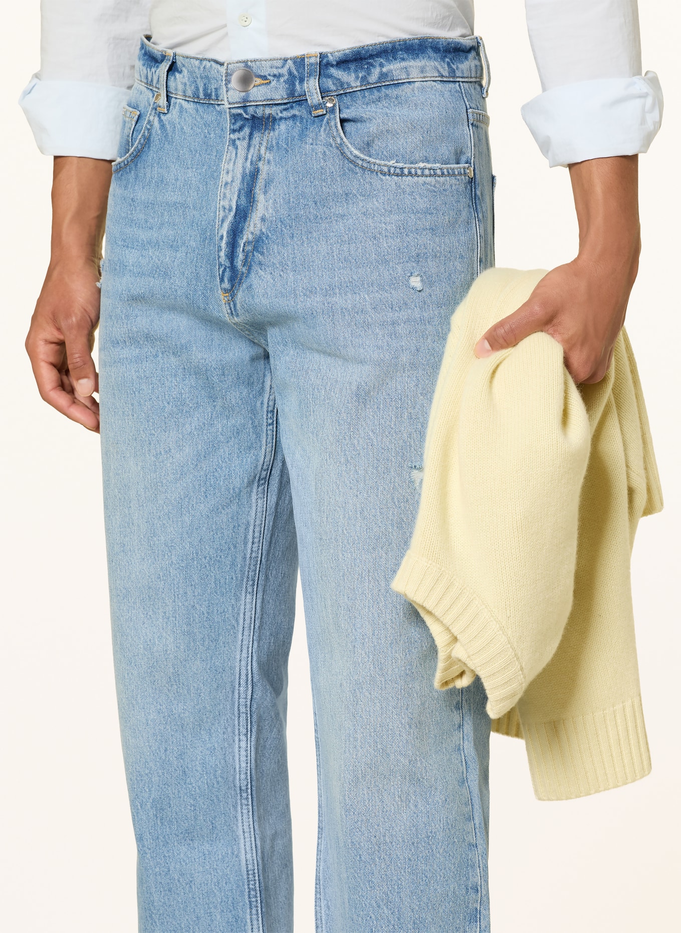 EIGHTYFIVE Destroyed Jeans Straight Fit: LGB Light Blue