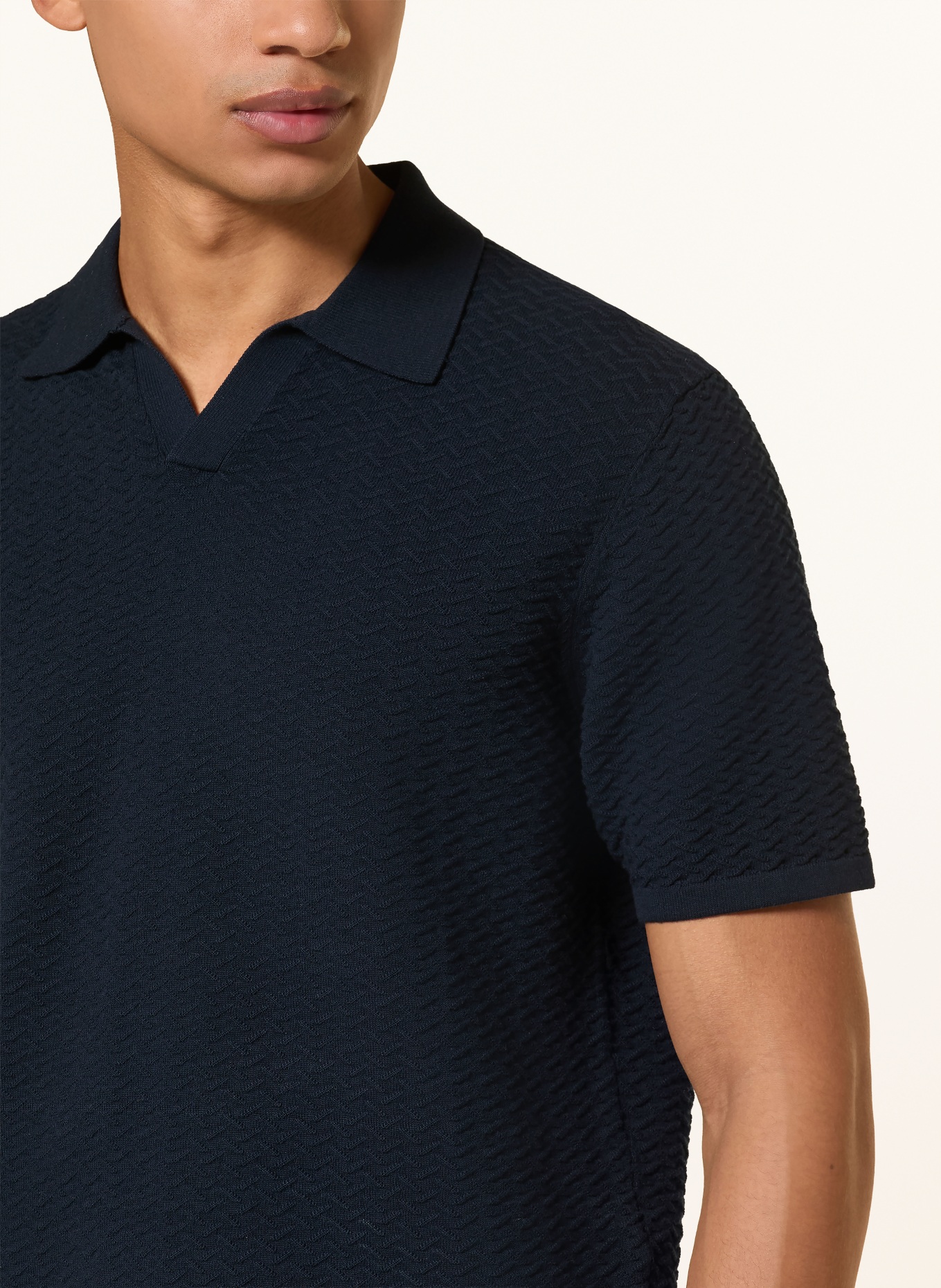 NN.07 Knitted polo shirt PAUL: DARK BLUE