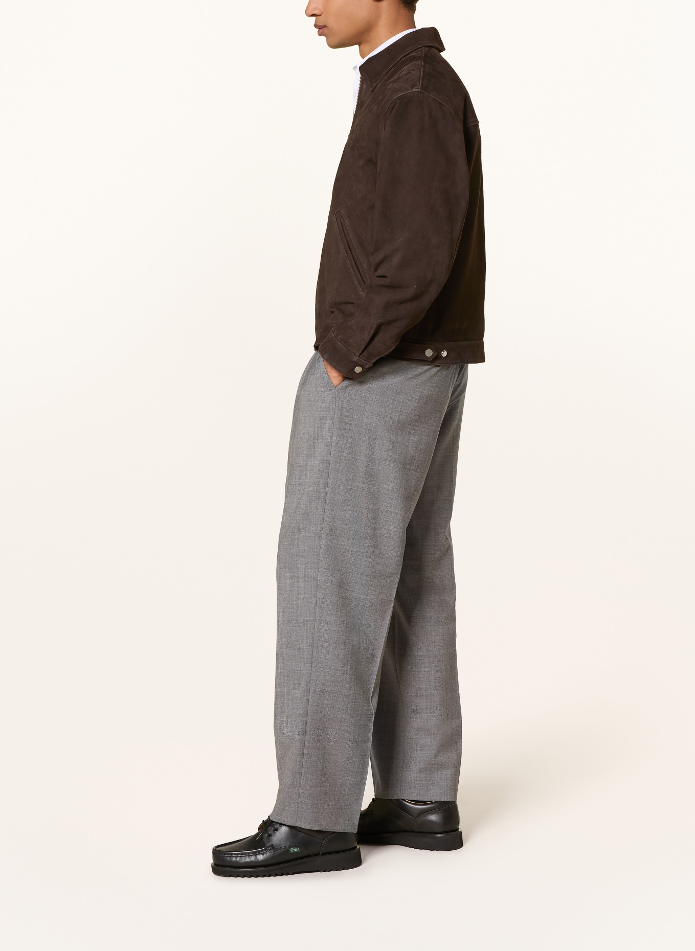 NN.07 KAY Relaxed Fit Suit Pants: 904 Lt Grey Melange