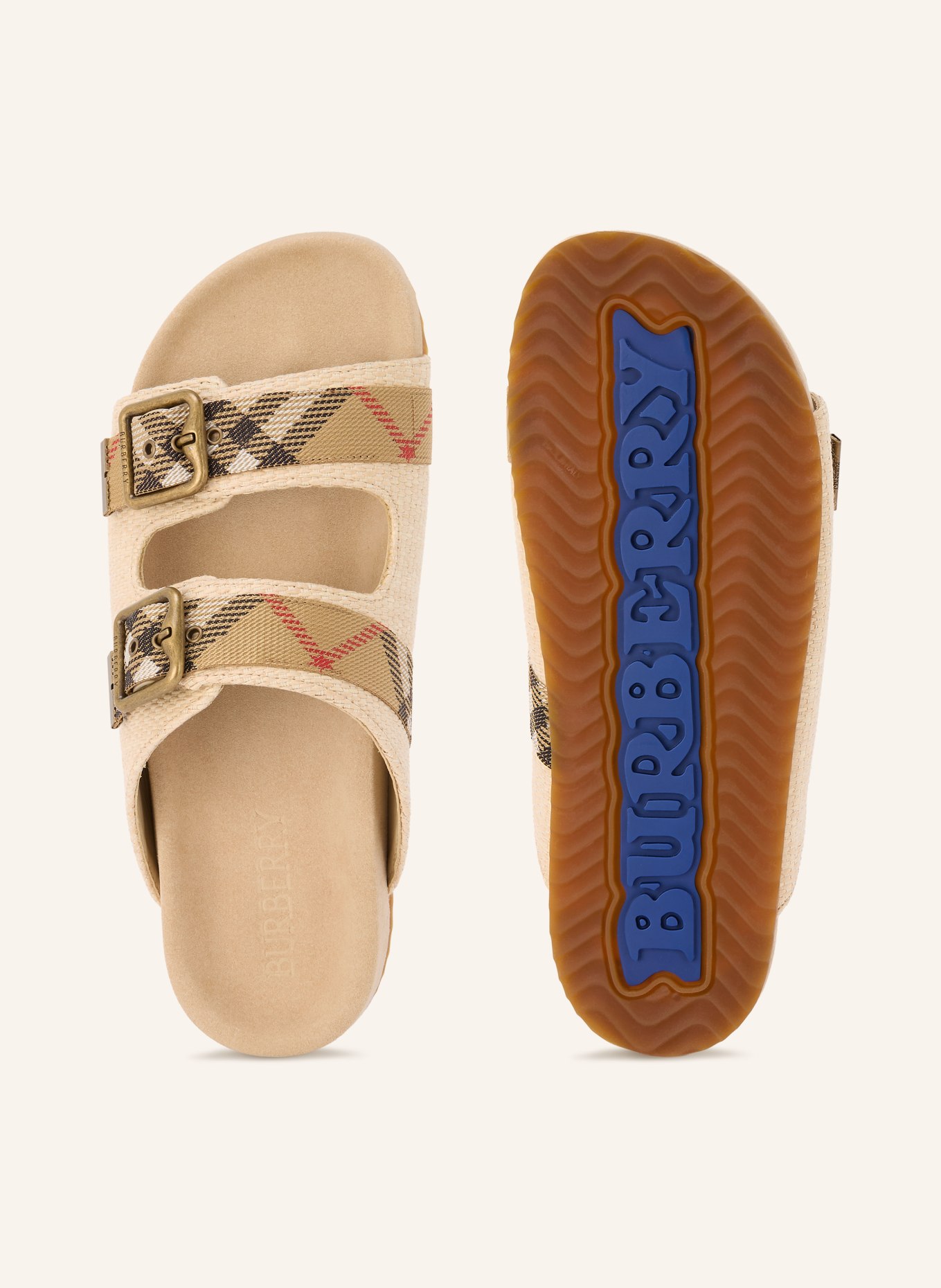 BURBERRY Pantoletten URCHIN: BEIGE / CAMEL / ROT