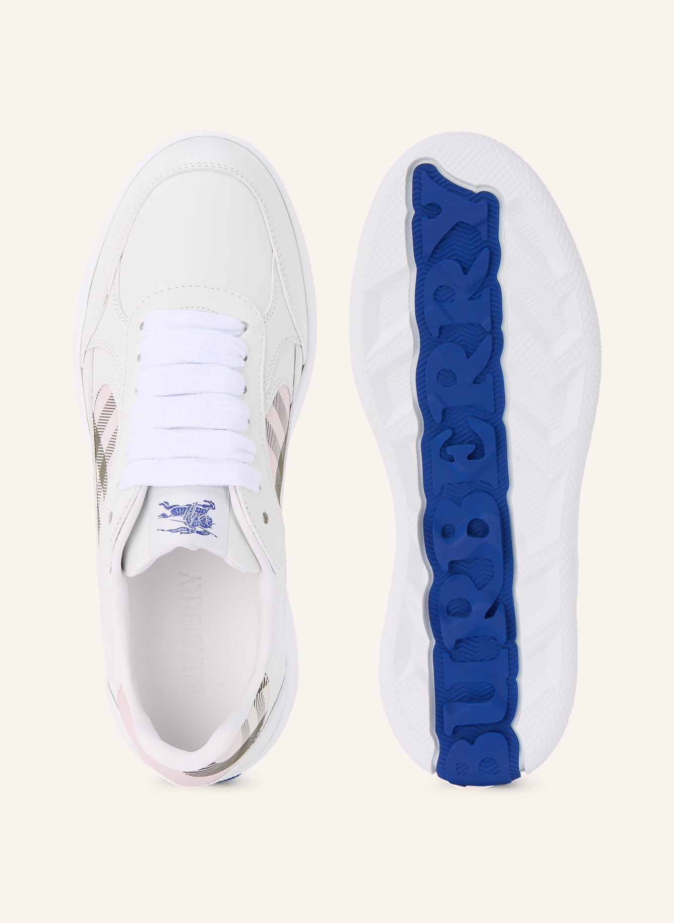 BURBERRY Baskets TERRACE: BLANC / ROSE / OLIVE