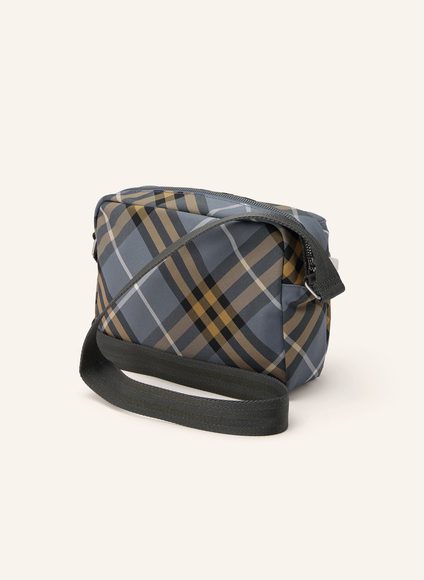 BURBERRY Umhängetasche: BLAUGRAU / SILBER / BEIGE