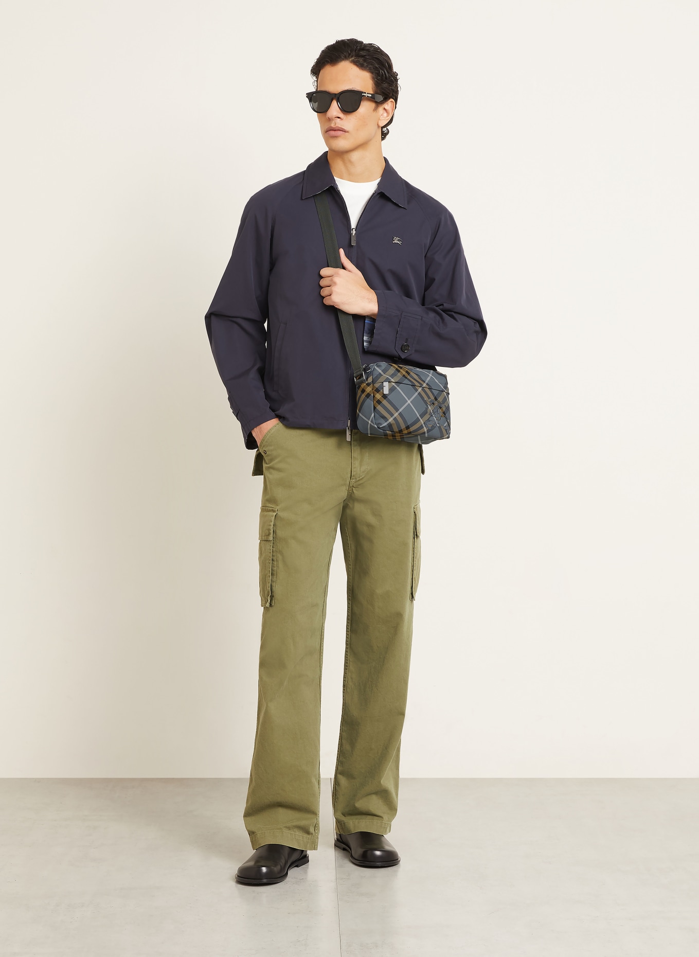 BURBERRY schoudertas: BLAUWGRIJS / ZILVER / BEIGE