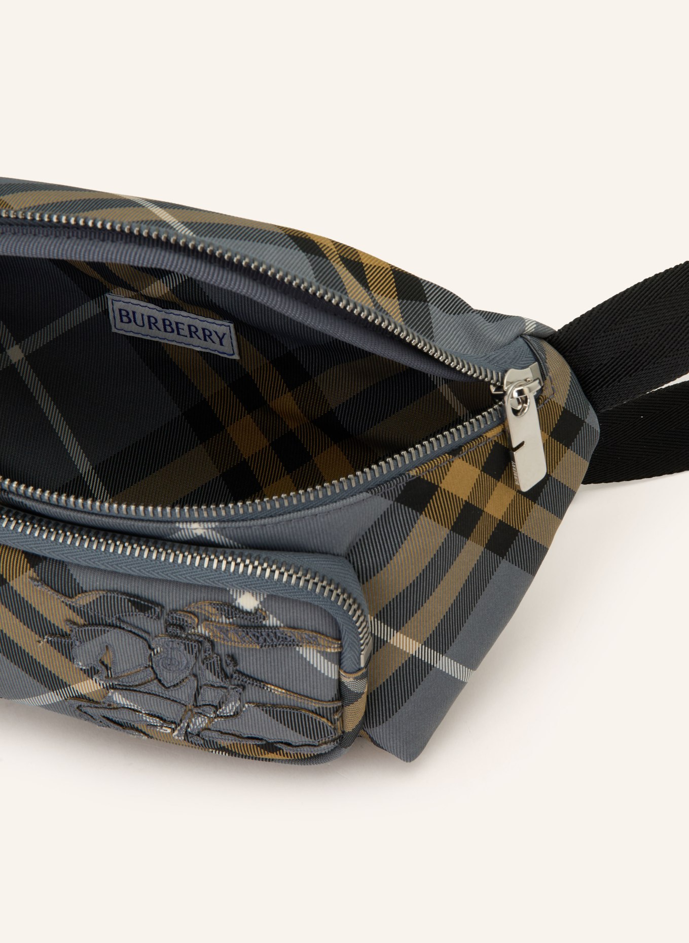 BURBERRY Heuptasje CLASSICS SMALL: BLAUWGRIJS / ZILVER / BEIGE