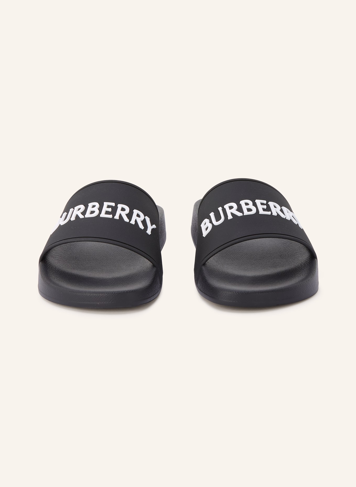 BURBERRY mules: NOIR / BLANC