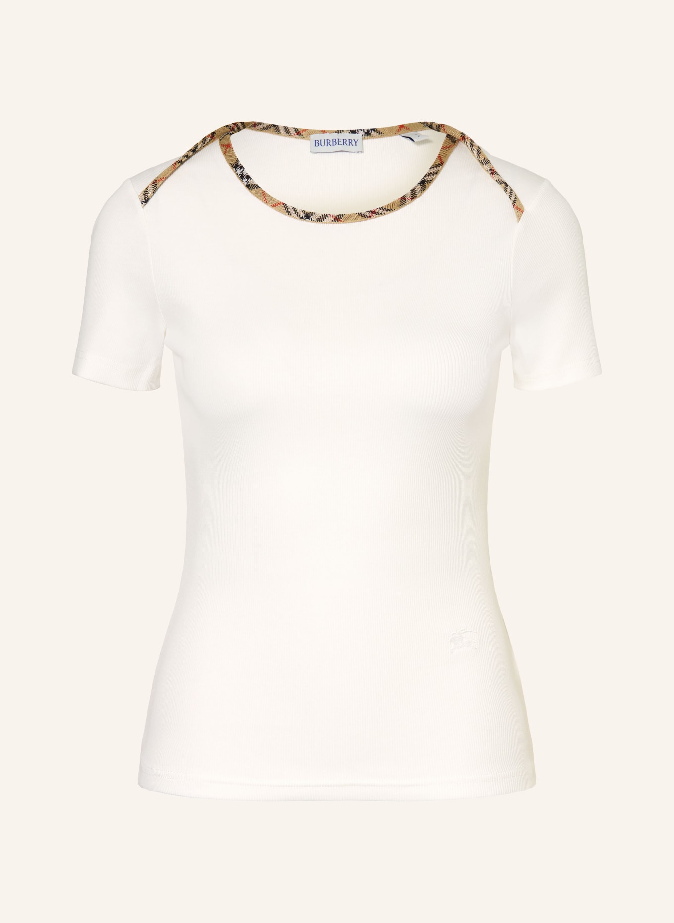 BURBERRY T-Shirt STEPHANIE: WEISS / BEIGE / ROT