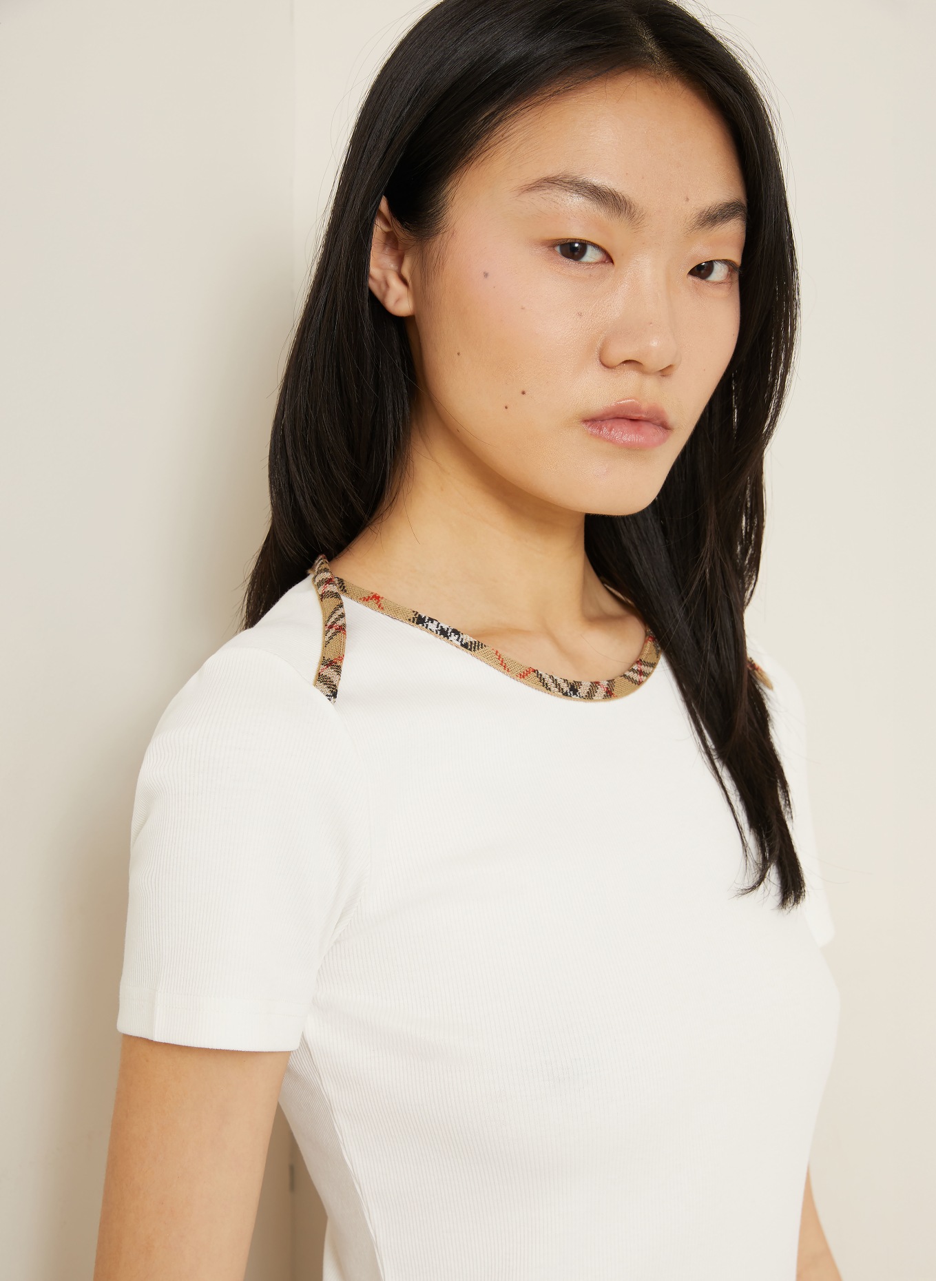 BURBERRY T-Shirt STEPHANIE: WEISS / BEIGE / ROT